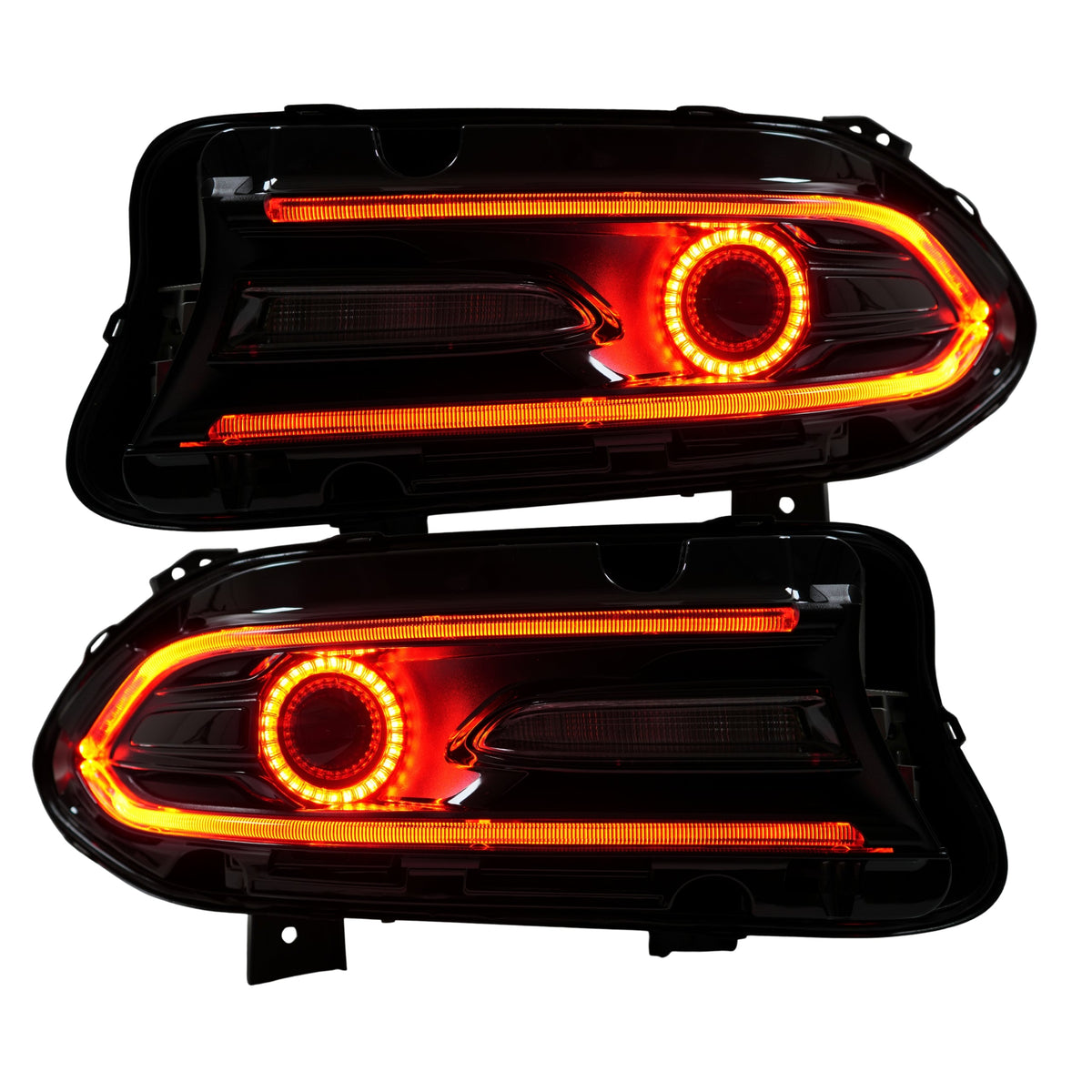 Dodge Charger: Multicolor Headlights (2015-2023) RGBW – Custom Multicolor LED Lighting by RGB Halo Kits