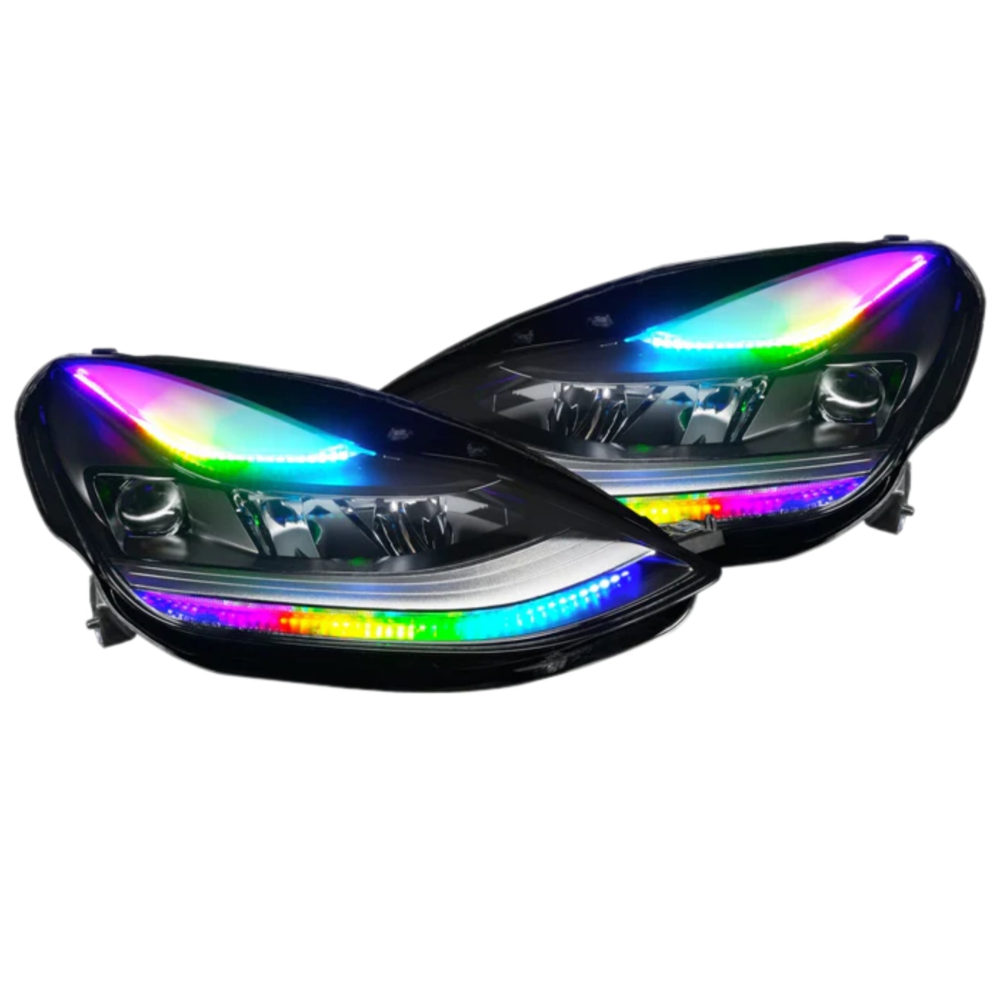 Tesla Model 3 Flow Series DRL boards (2021+) – Custom Multicolor LED Lighting by RGB Halo Kits