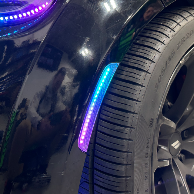 2015-2023 Dodge Charger Flow Series Side Markers (4pc) – Custom Multicolor LED Lighting by RGB Halo Kits