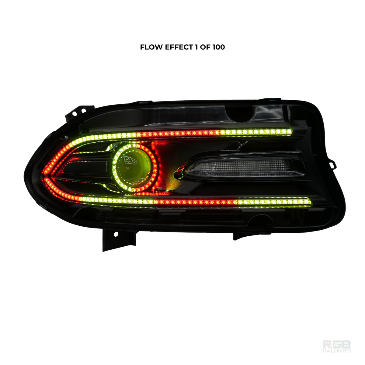 Dodge Charger: Multicolor Flow Series Halo Headlights (2015–2023) – Custom Multicolor LED Lighting by RGB Halo Kits
