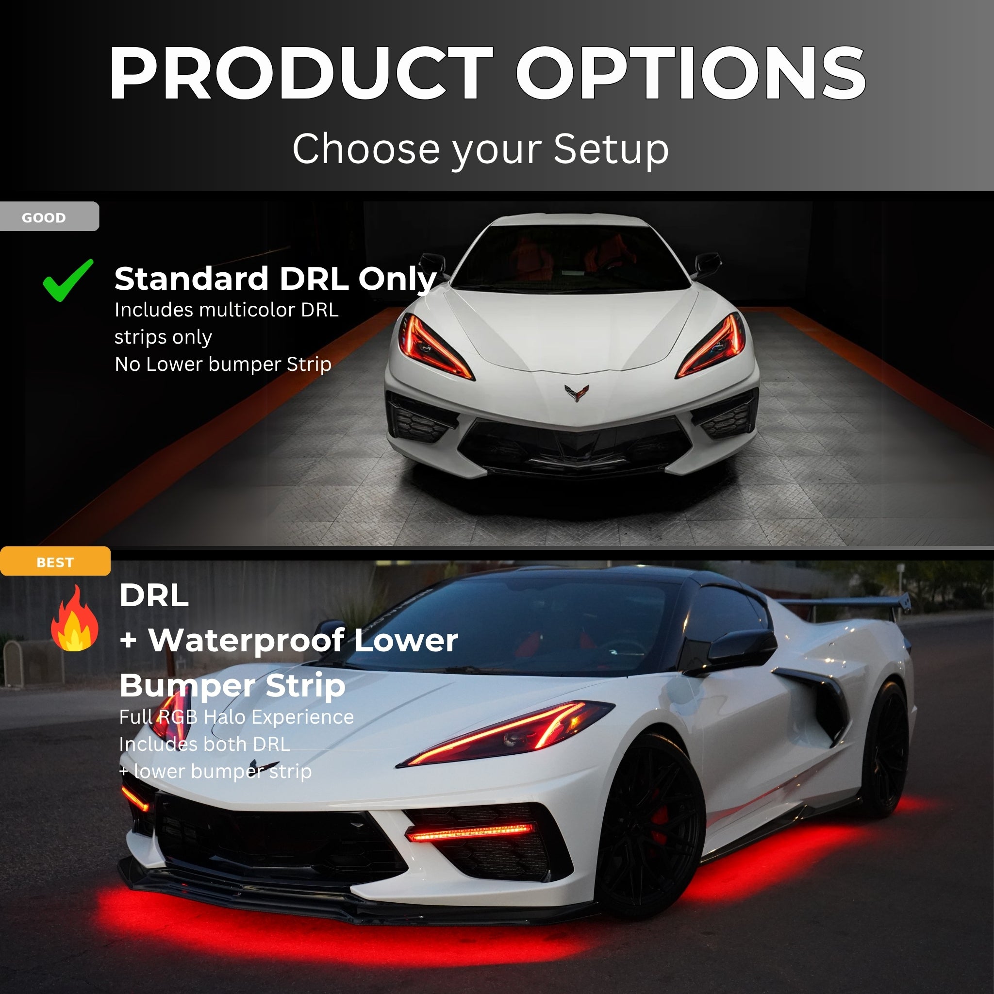 Chevrolet Corvette C8 RGB+A DRL Boards (2020-2025)