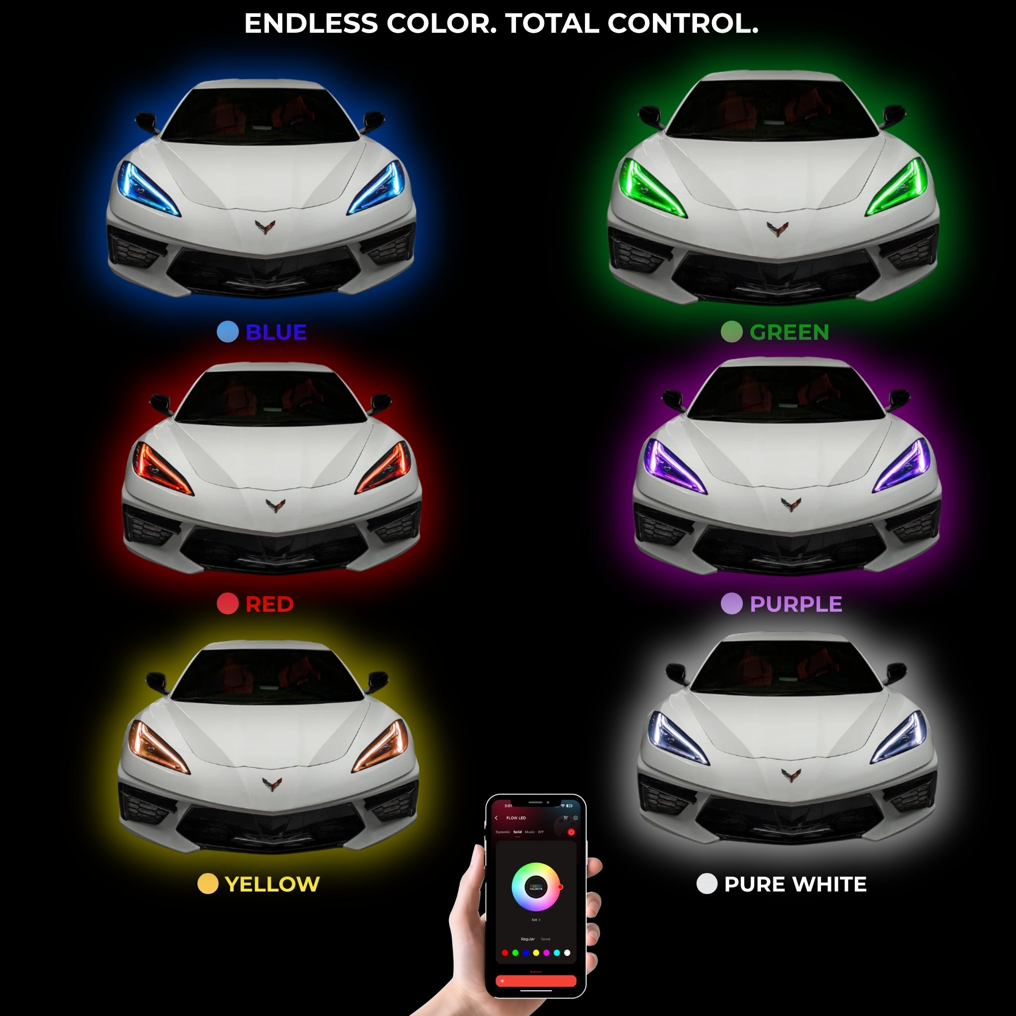 Chevrolet Corvette C8 RGB+A DRL Boards (2020-2025)