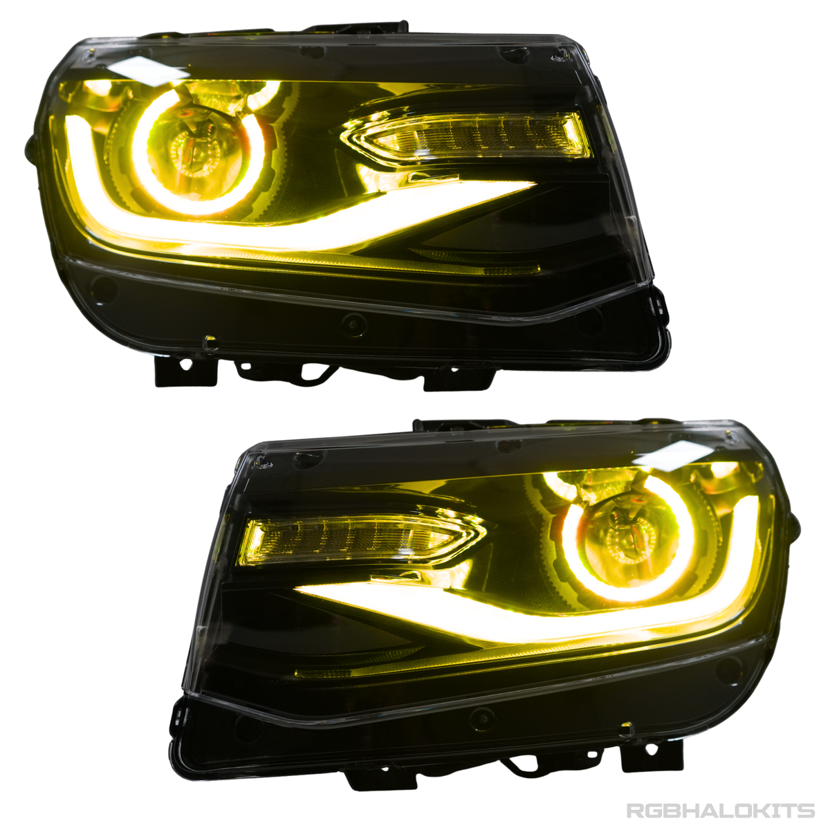 Chevrolet Camaro: Multicolor Flow Series Headlights with Halos (2014-2015) – Custom Multicolor LED Lighting by RGB Halo Kits