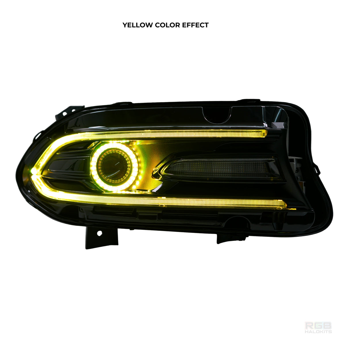 Dodge Charger: Multicolor Headlights (2015-2023) RGBW – Custom Multicolor LED Lighting by RGB Halo Kits