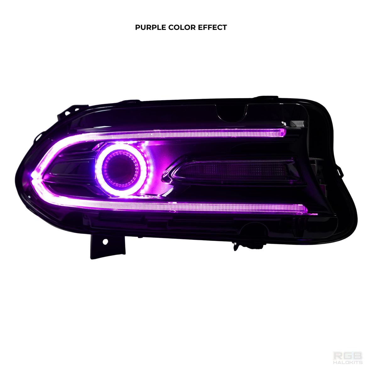 Dodge Charger: Multicolor Headlights (2015-2023) RGBW – Custom Multicolor LED Lighting by RGB Halo Kits