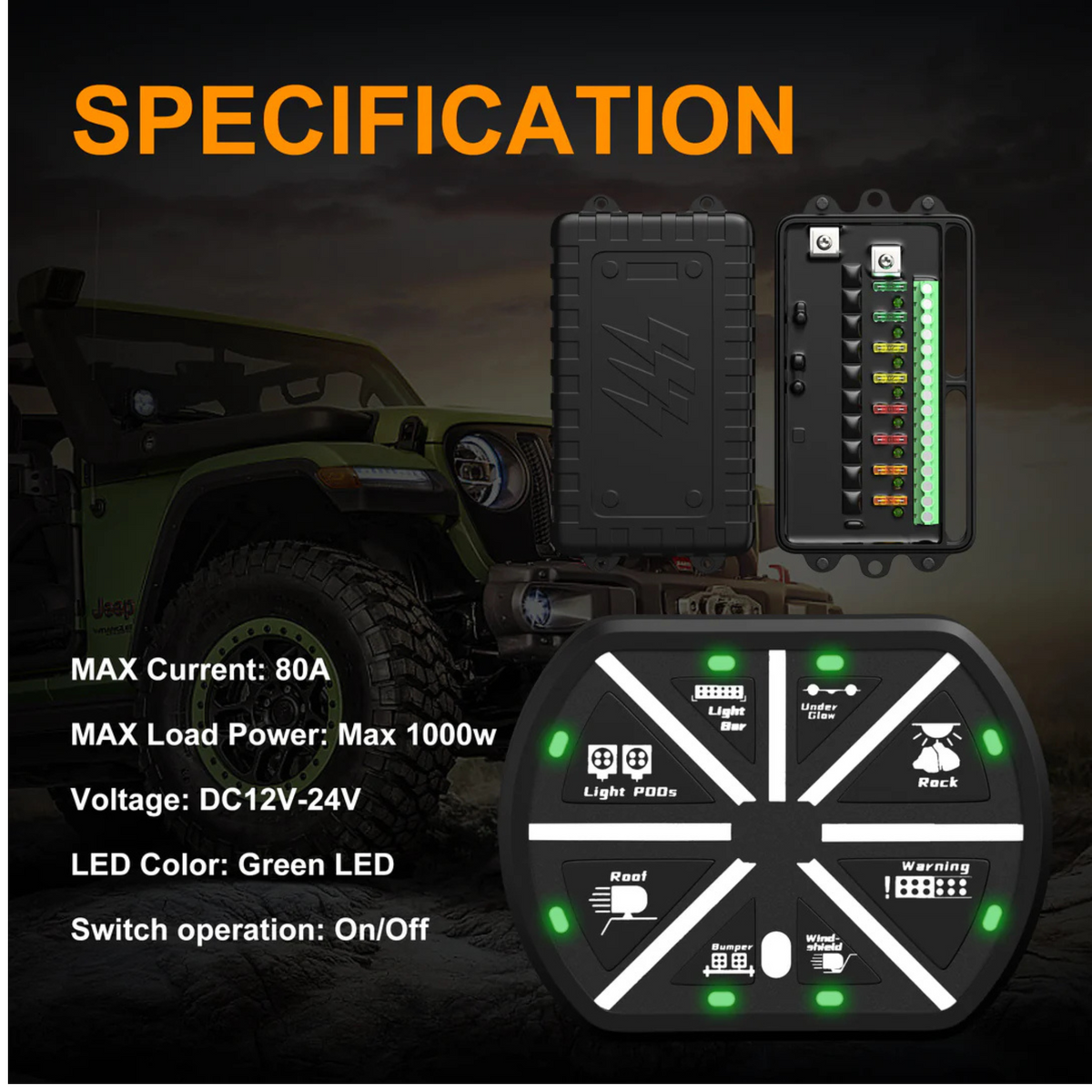8-Gang Switch Panel – Custom Multicolor LED Lighting by RGB Halo Kits