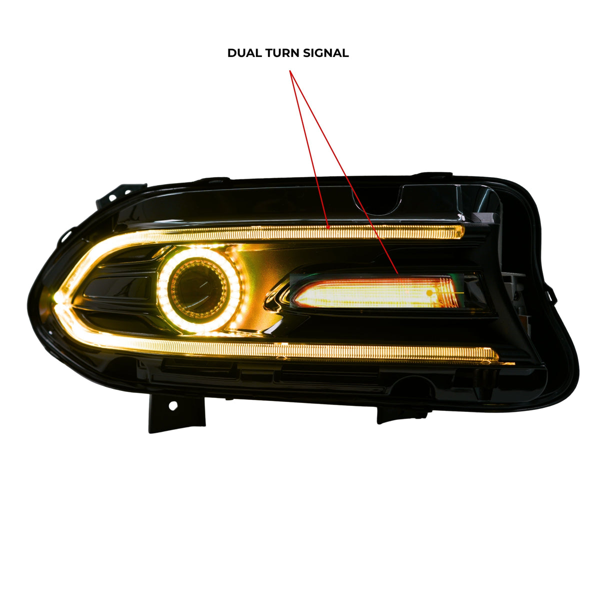 Dodge Charger: Multicolor Headlights (2015-2023) RGBW – Custom Multicolor LED Lighting by RGB Halo Kits