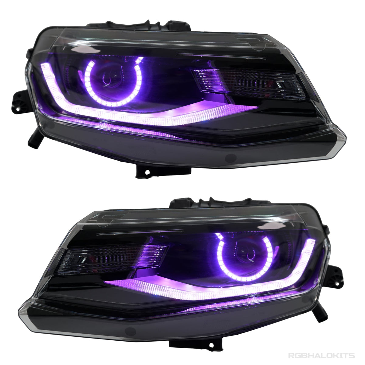 Chevrolet Camaro: Multicolor Flow Series Headlights w/ Halos (2016-2018) – Custom Multicolor LED Lighting by RGB Halo Kits
