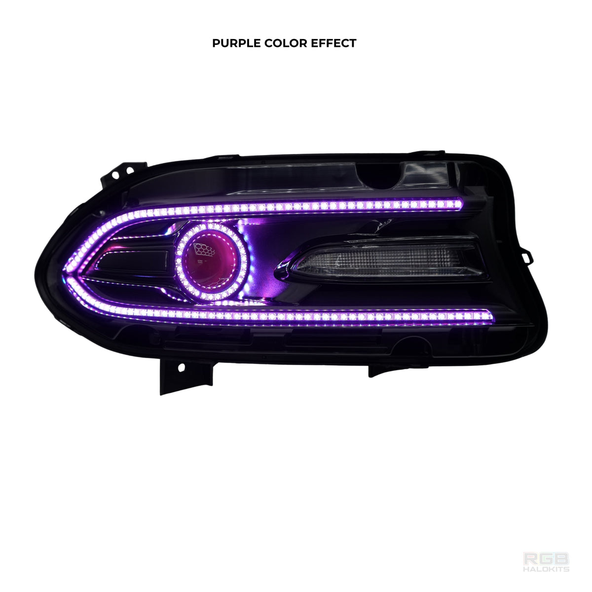 Dodge Charger: Multicolor Flow Series Halo Headlights (2015–2023) – Custom Multicolor LED Lighting by RGB Halo Kits