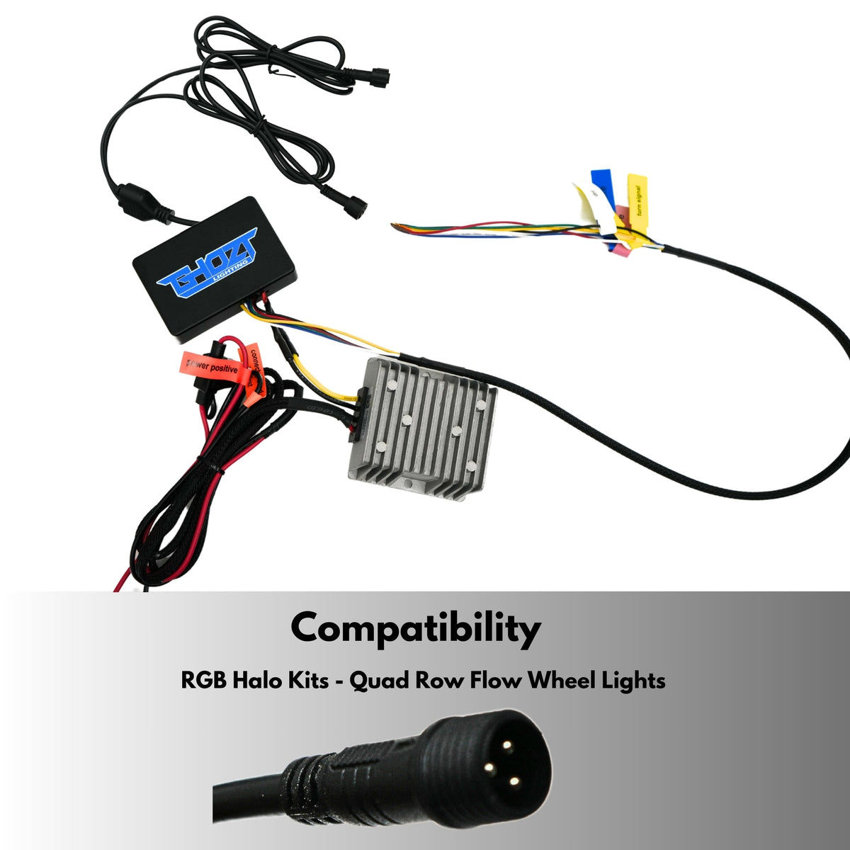 Blueghozt Bluetooth Controller (Flow Series) Prewired – Custom Multicolor LED Lighting by RGB Halo Kits