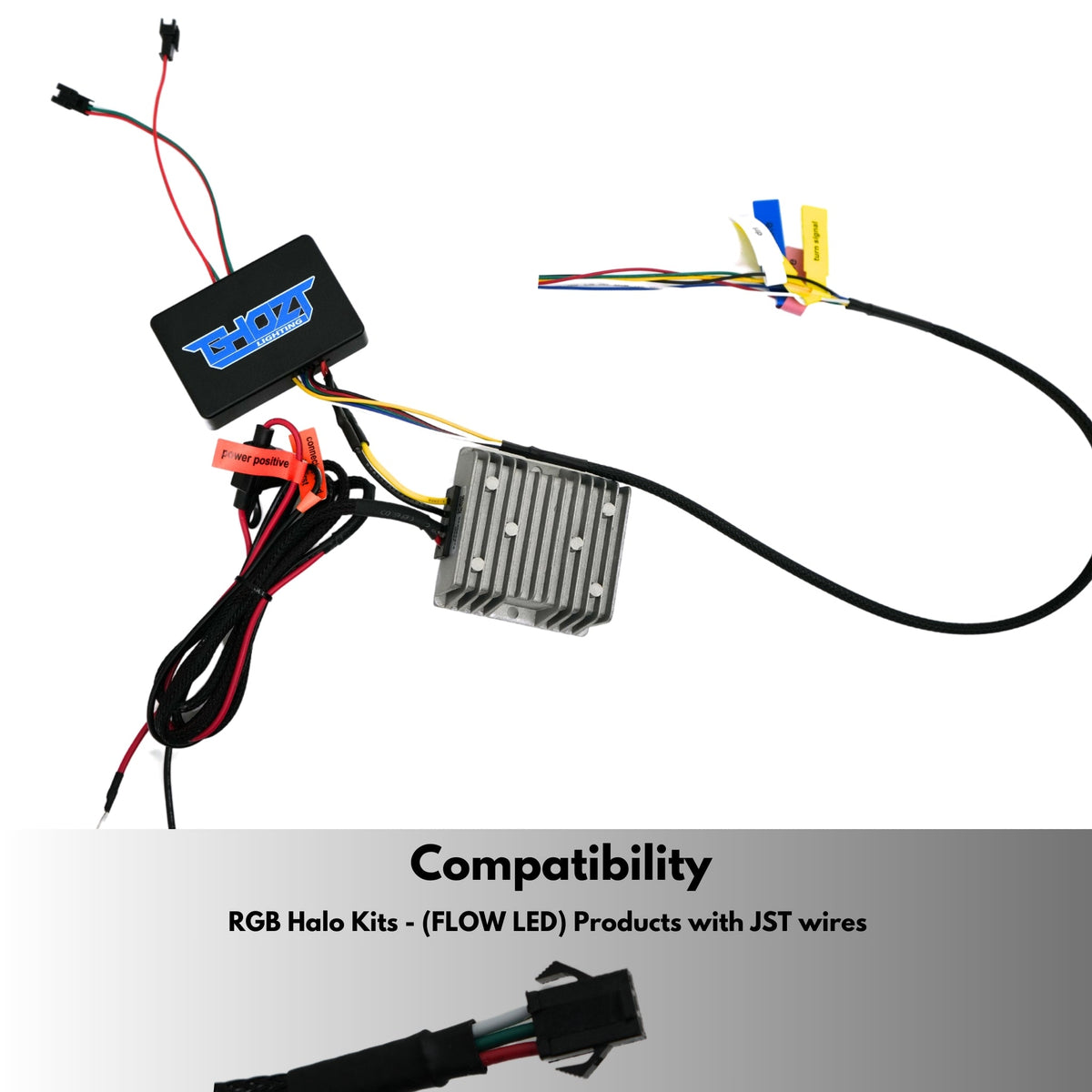 Blueghozt Bluetooth Controller (Flow Series) Prewired – Custom Multicolor LED Lighting by RGB Halo Kits