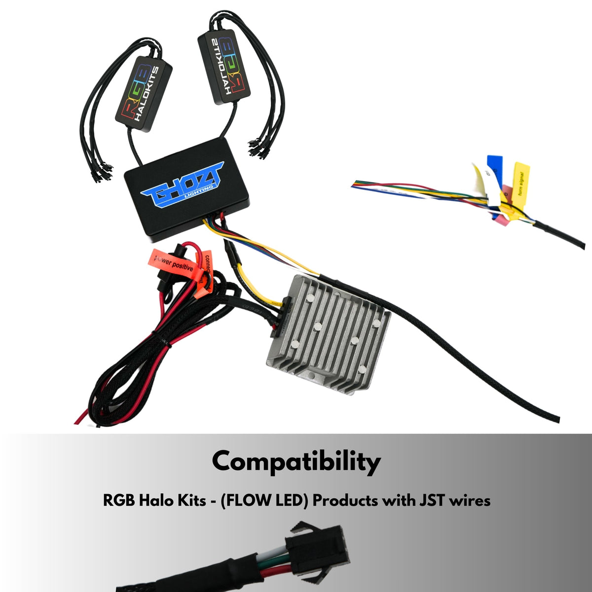 Blueghozt Bluetooth Controller (Flow Series) Prewired – Custom Multicolor LED Lighting by RGB Halo Kits