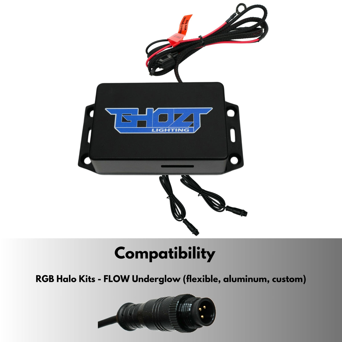 Blueghozt Bluetooth Controller (Flow Series) Prewired – Custom Multicolor LED Lighting by RGB Halo Kits