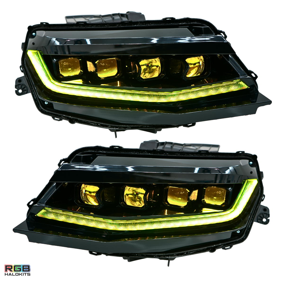 Chevrolet Camaro: Multicolor Flow Series Headlights + Demon Eyes (2016–2018) | XB Morimoto – Custom Multicolor LED Lighting by RGB Halo Kits