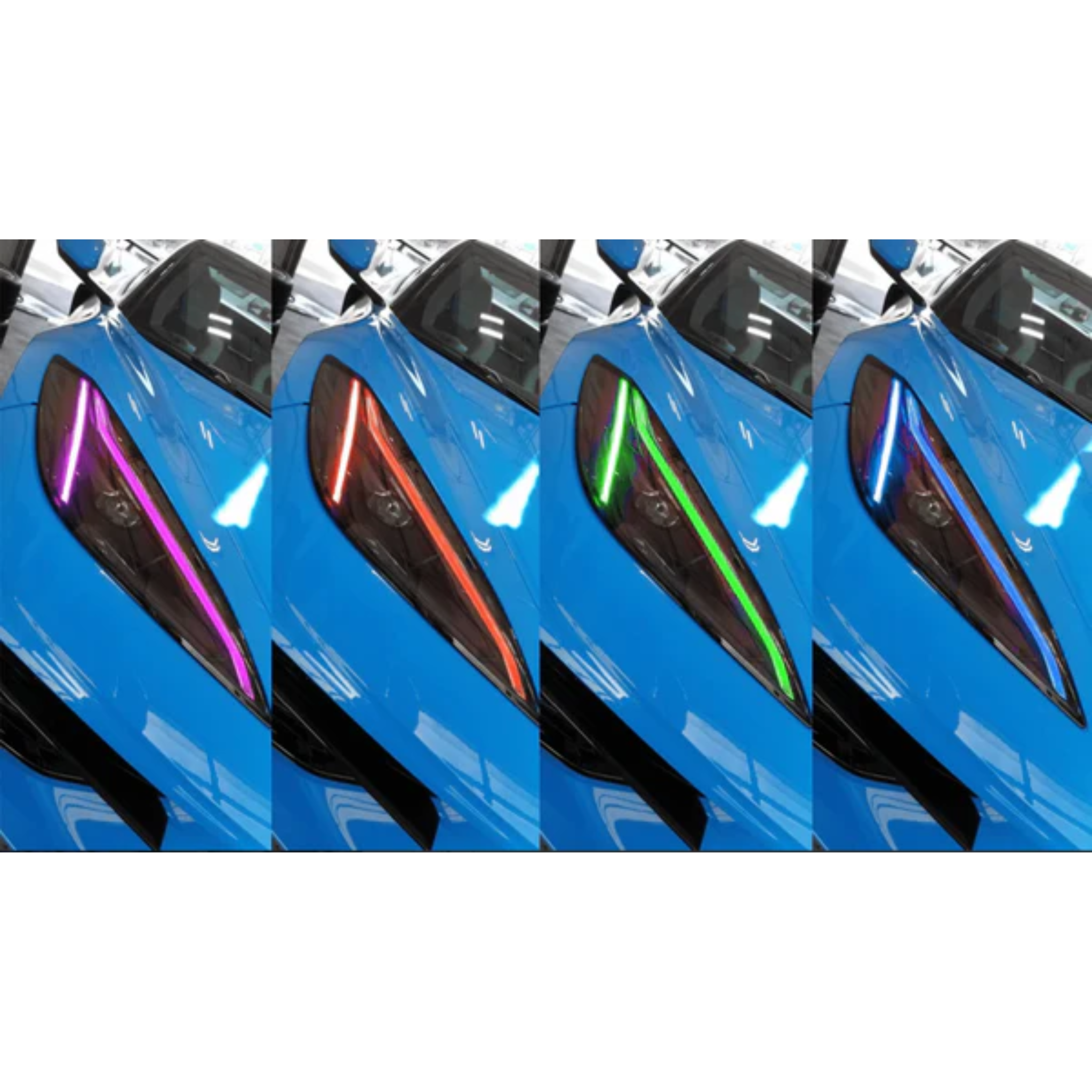 Chevrolet Corvette C8 RGB+A DRL Boards (2020-2025) – Custom Multicolor LED Lighting by RGB Halo Kits
