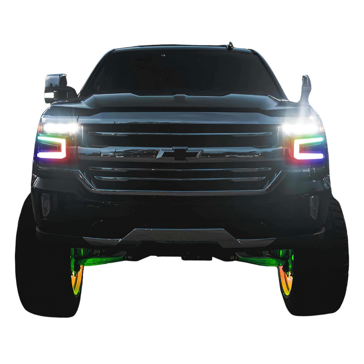 Chevrolet Silverado 1500: Multicolor Flow Series Headlights (2016-2018) | XB Morimoto – Custom Multicolor LED Lighting by RGB Halo Kits