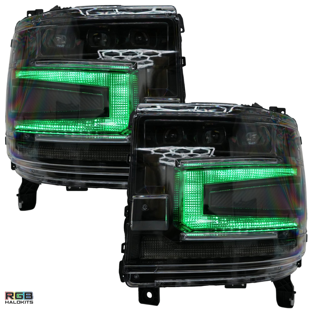 Chevrolet Silverado 1500: Multicolor Flow Series Headlights (2016-2018) | XB Morimoto – Custom Multicolor LED Lighting by RGB Halo Kits