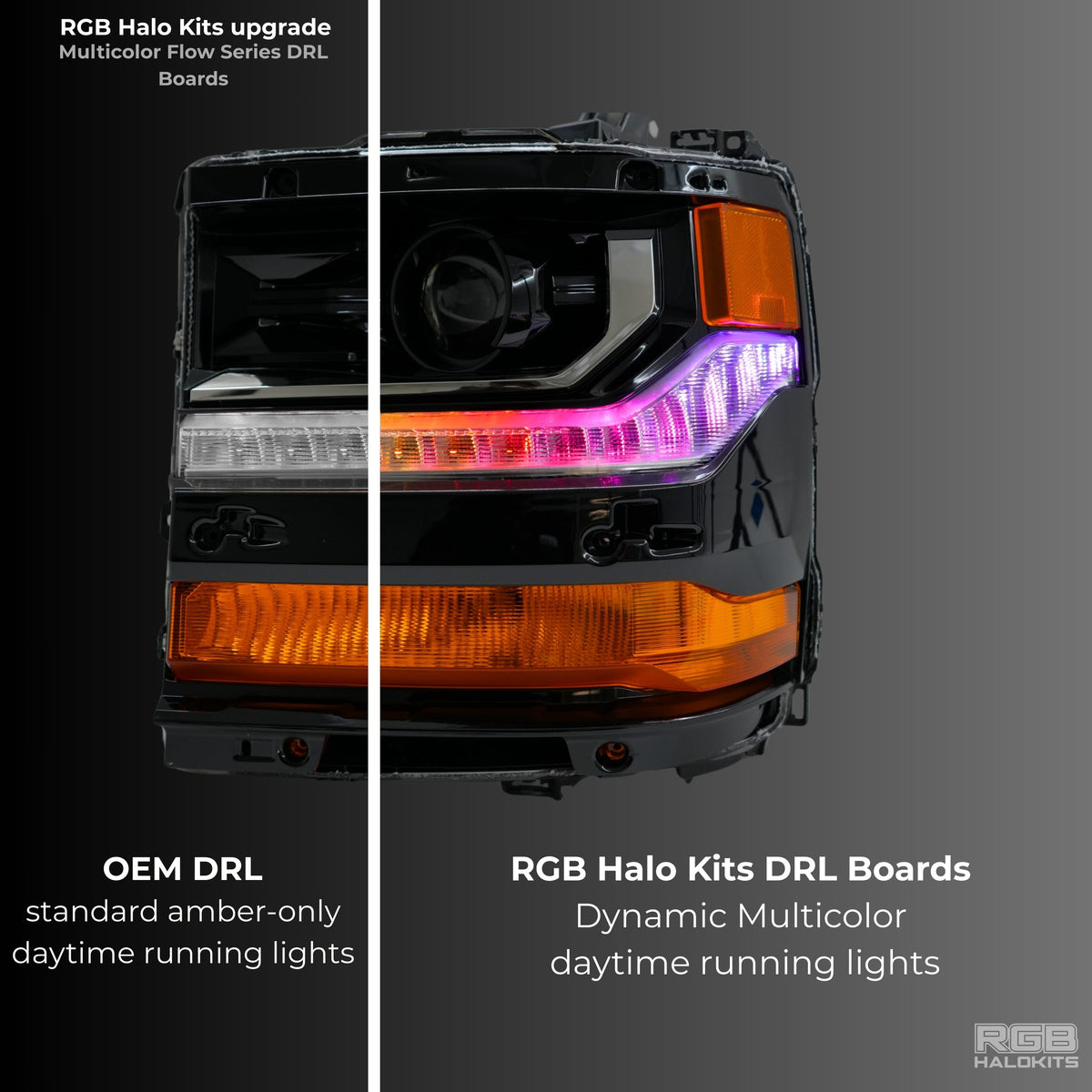 Chevrolet Silverado Multicolor Flow Series DRL Boards (2016-2018) – Custom Multicolor LED Lighting by RGB Halo Kits