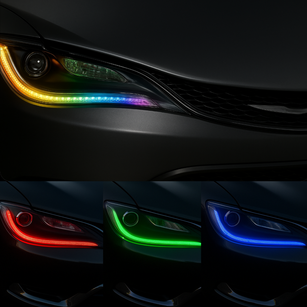 Chrysler 200 Flow Series DRL Boards (2015-2017) – Custom Multicolor LED Lighting by RGB Halo Kits