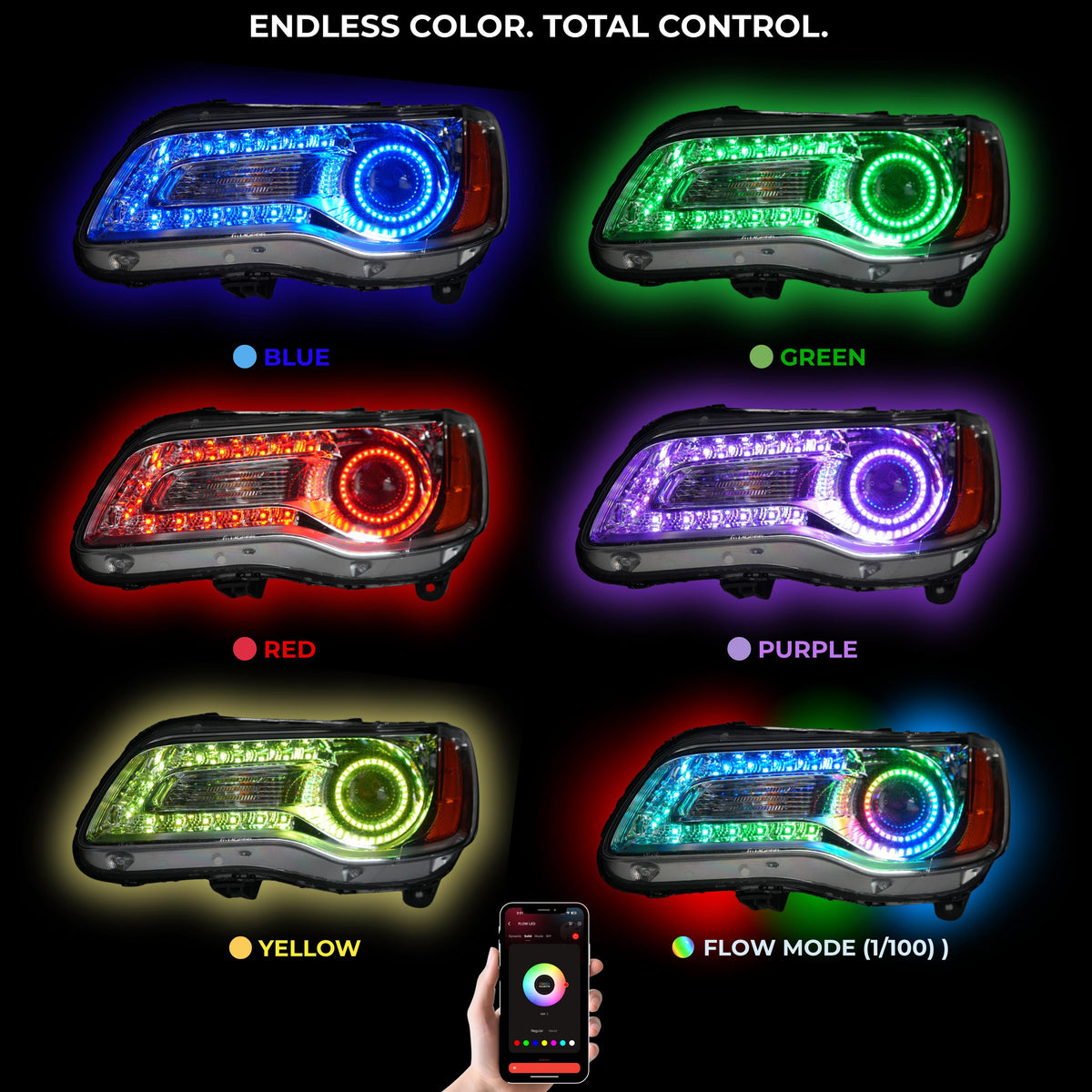 Chrysler 300 Multicolor DRL Boards (2011-2023) – Custom Multicolor LED Lighting by RGB Halo Kits