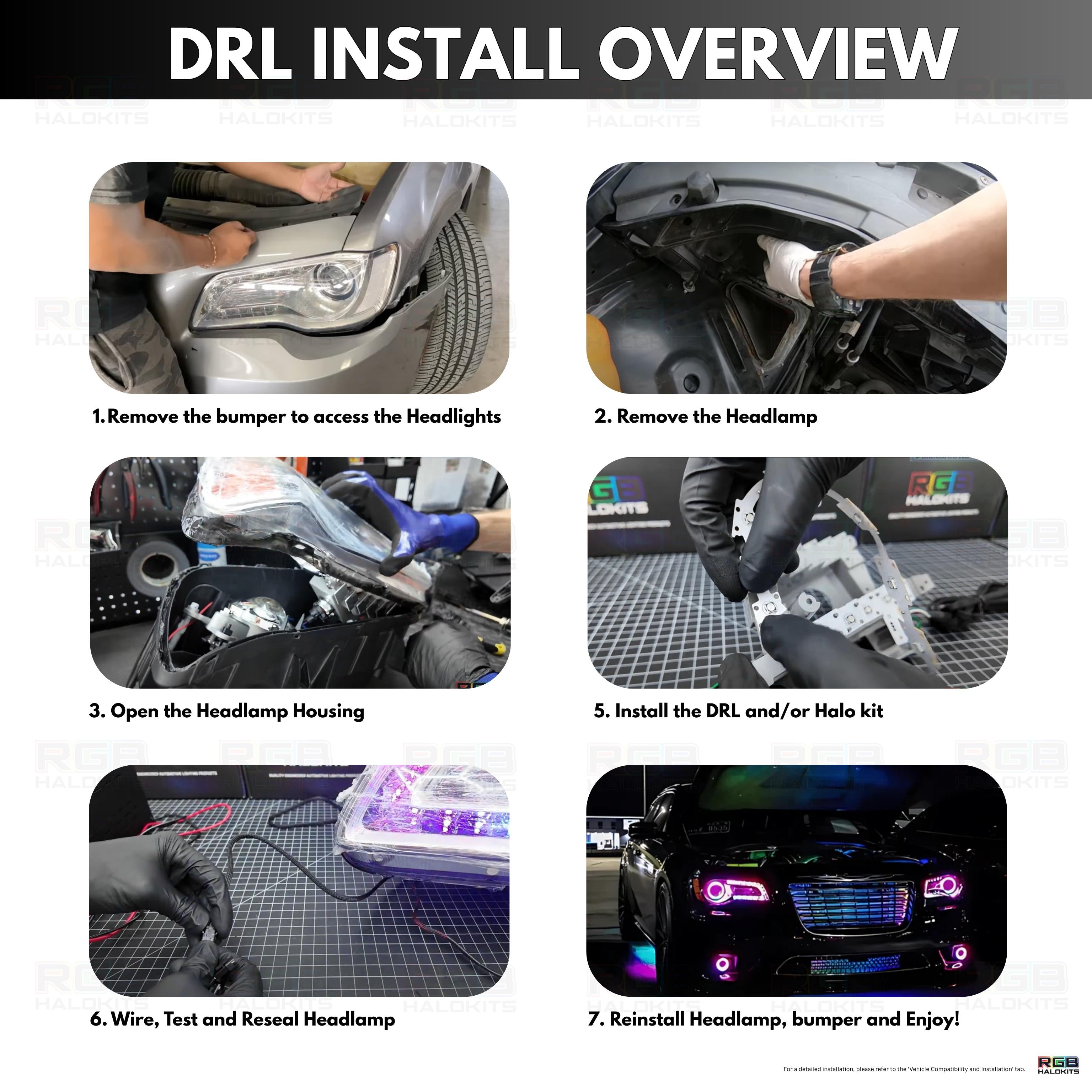 Chrysler 300 Multicolor DRL Boards (2011-2023) – Custom Multicolor LED Lighting by RGB Halo Kits