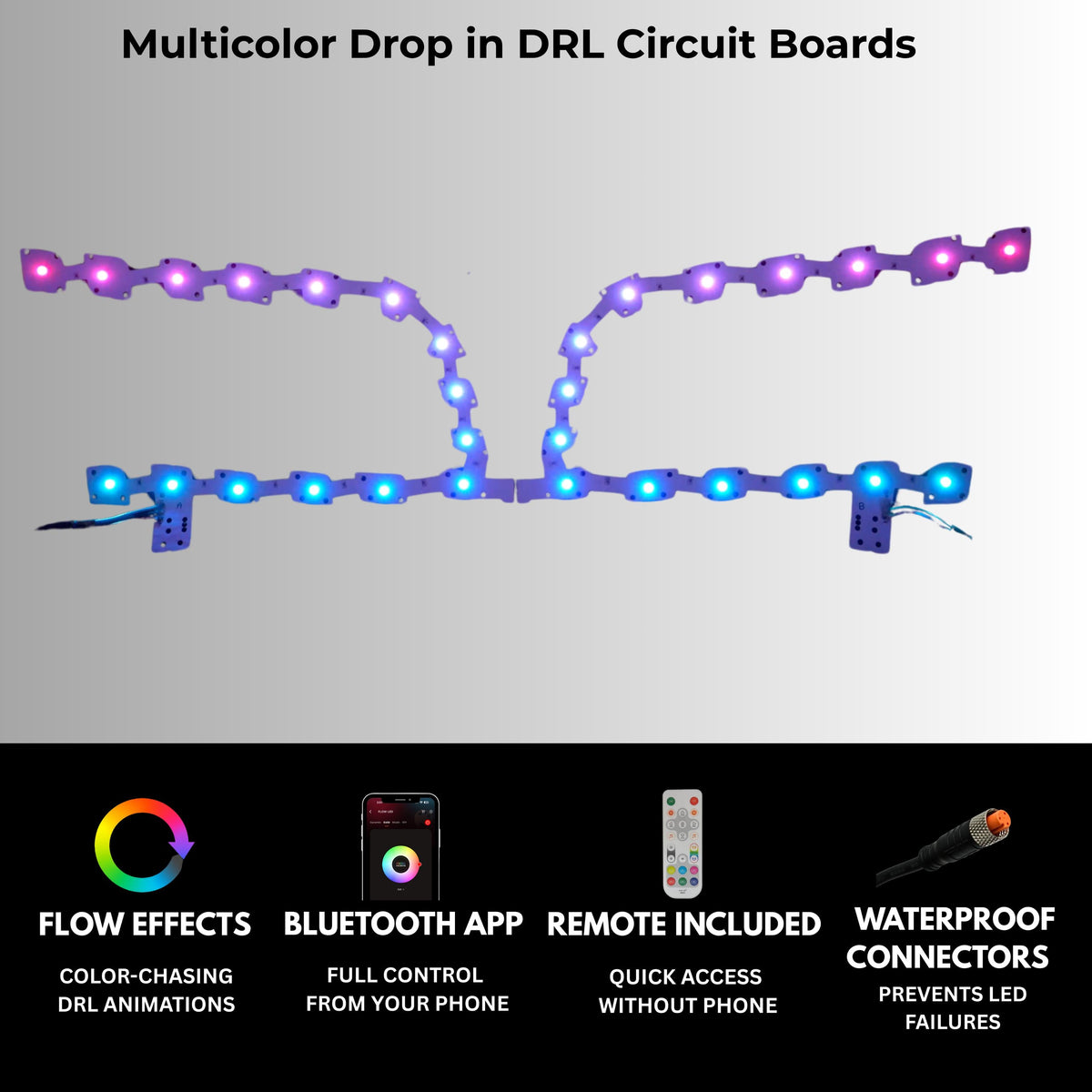 Chrysler 300 Multicolor DRL Boards (2011-2023) – Custom Multicolor LED Lighting by RGB Halo Kits