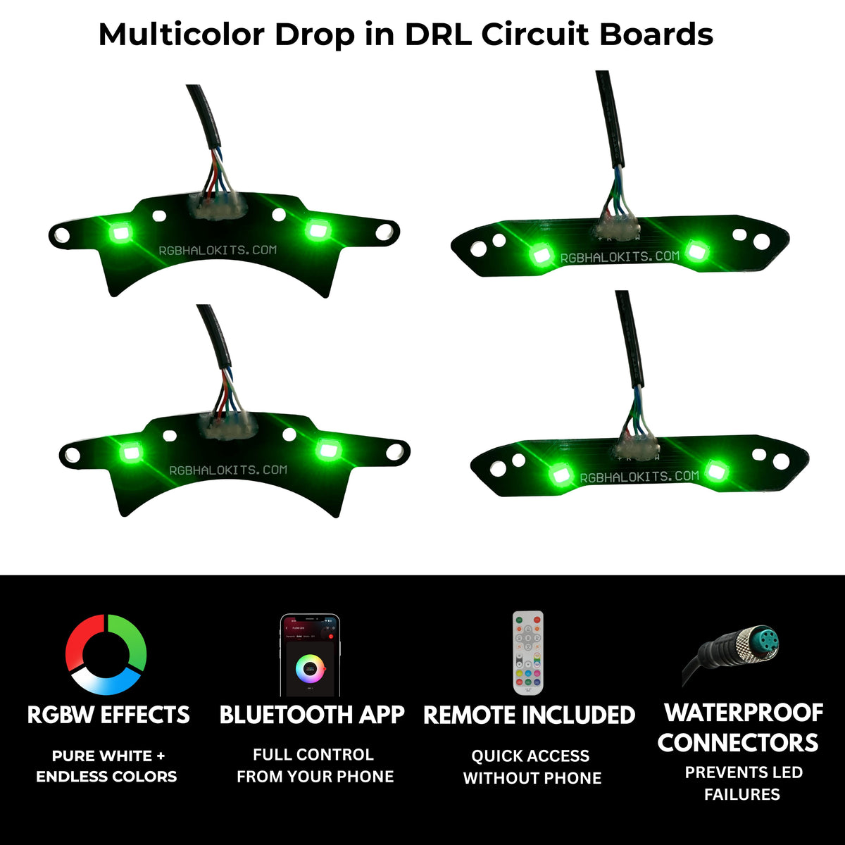 Dodge Challenger RGBW DRL Boards (2015-2023) – Custom Multicolor LED Lighting by RGB Halo Kits