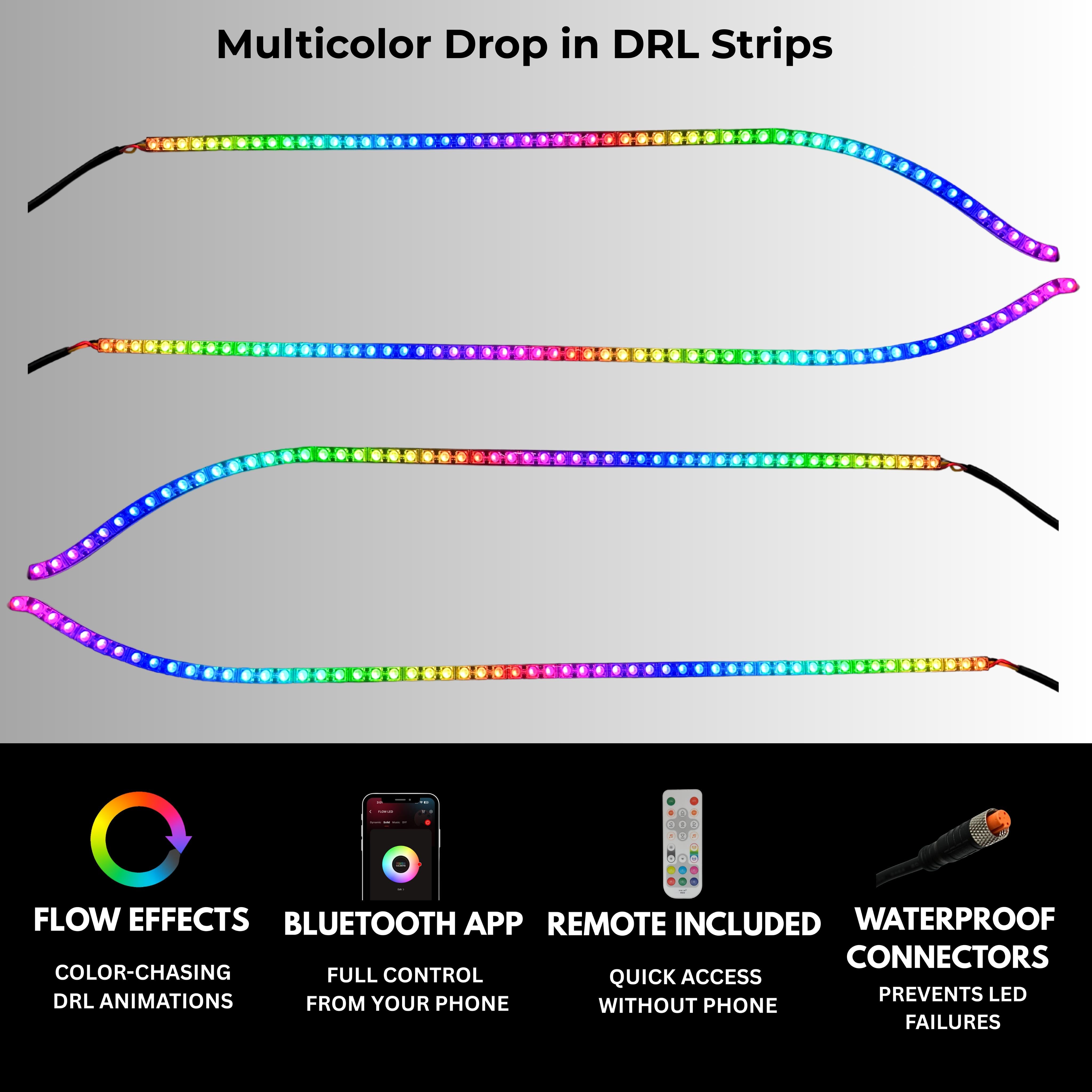 Dodge Charger Flow Series DRL Boards (2015-2023) – Custom Multicolor LED Lighting by RGB Halo Kits