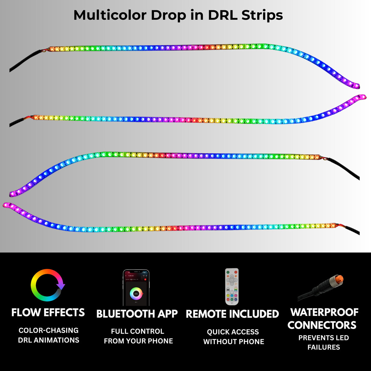Dodge Charger Flow Series DRL Boards (2015-2023) – Custom Multicolor LED Lighting by RGB Halo Kits