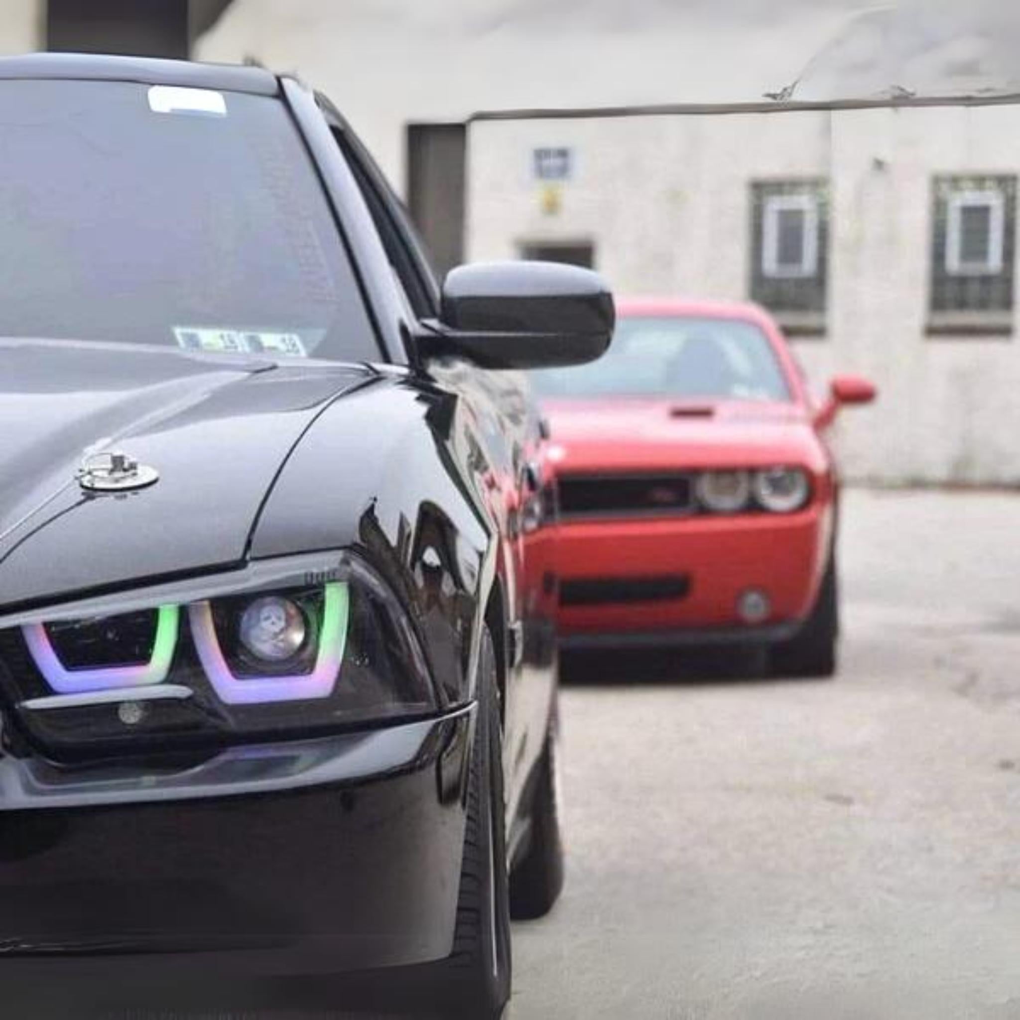 Dodge Charger Flow Series DRL Boards (for 2011-2014 Spec-D Headlights) – Custom Multicolor LED Lighting by RGB Halo Kits