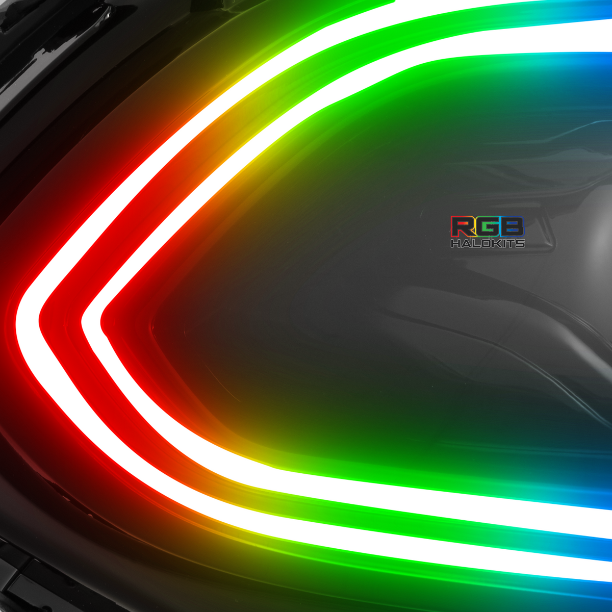 Dodge Charger: Multicolor Flow Series LUXX-Series LED Projector Headlights + Demon Eyes (2015–2023) – Custom Multicolor LED Lighting by RGB Halo Kits