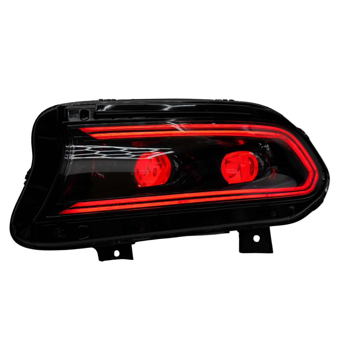 Dodge Charger: Multicolor Flow Series LUXX-Series LED Projector Headlights + Demon Eyes (2015–2023) – Custom Multicolor LED Lighting by RGB Halo Kits