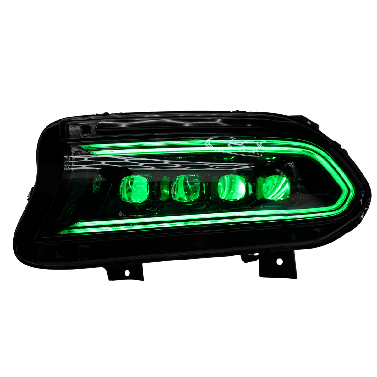 Dodge Charger: Multicolor Flow Series NOVA Headlights + Demon Eyes (2015–2023) – Custom Multicolor LED Lighting by RGB Halo Kits