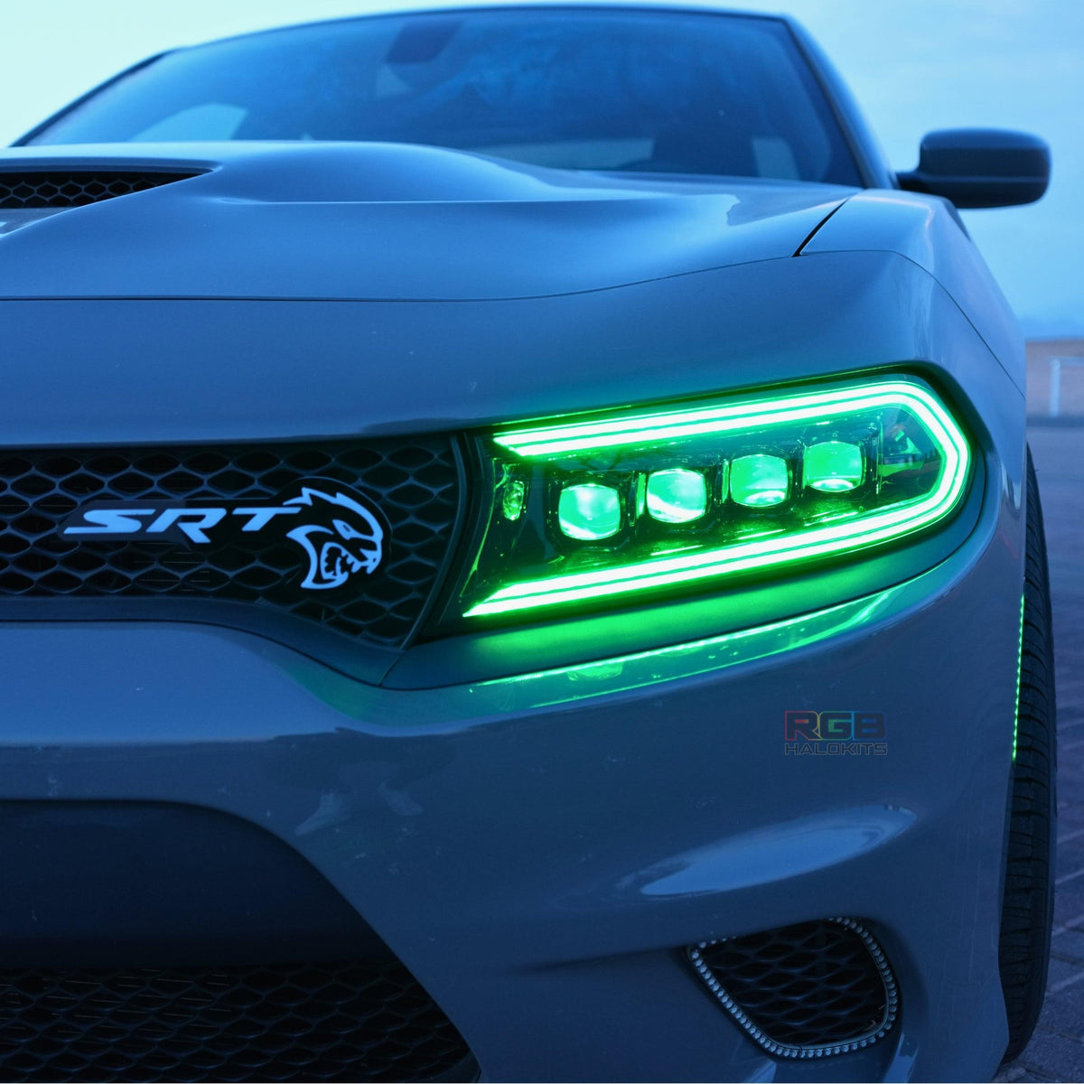 Dodge Charger: Multicolor Flow Series NOVA Headlights + Demon Eyes (2015–2023) – Custom Multicolor LED Lighting by RGB Halo Kits