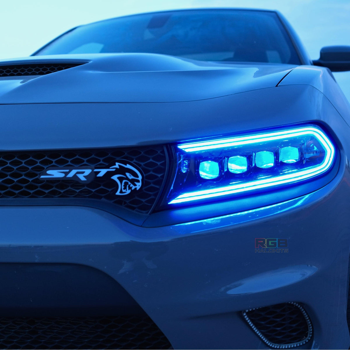 Dodge Charger: Multicolor Flow Series NOVA Headlights + Demon Eyes (2015–2023) – Custom Multicolor LED Lighting by RGB Halo Kits