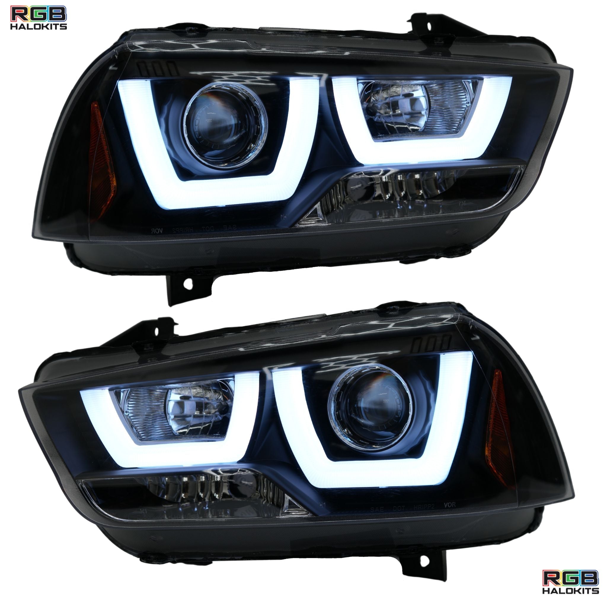 Dodge Charger Flow Series DRL Boards (for 2011-2014 Spec-D Headlights) – Custom Multicolor LED Lighting by RGB Halo Kits