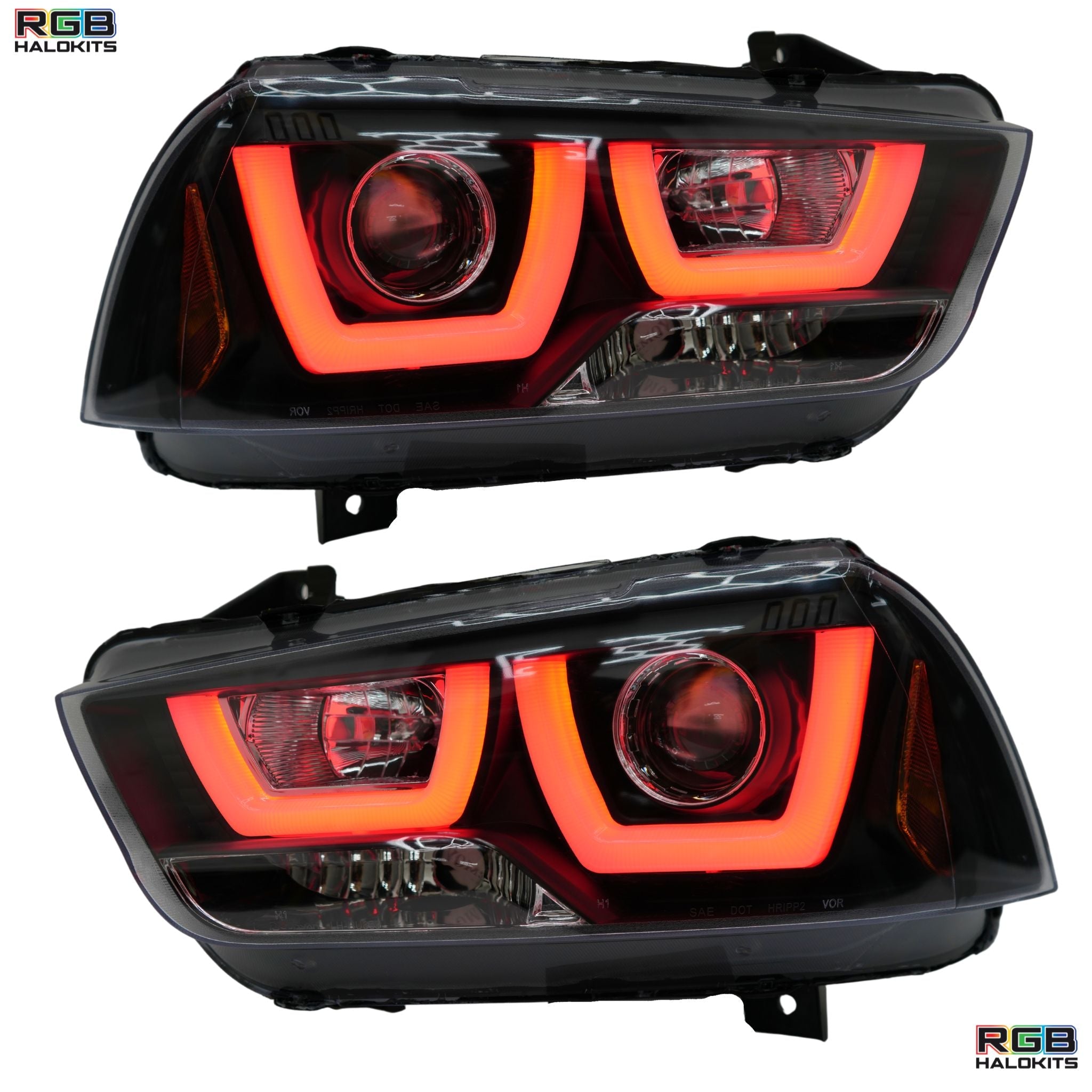 Dodge Charger Flow Series DRL Boards (for 2011-2014 Spec-D Headlights) – Custom Multicolor LED Lighting by RGB Halo Kits