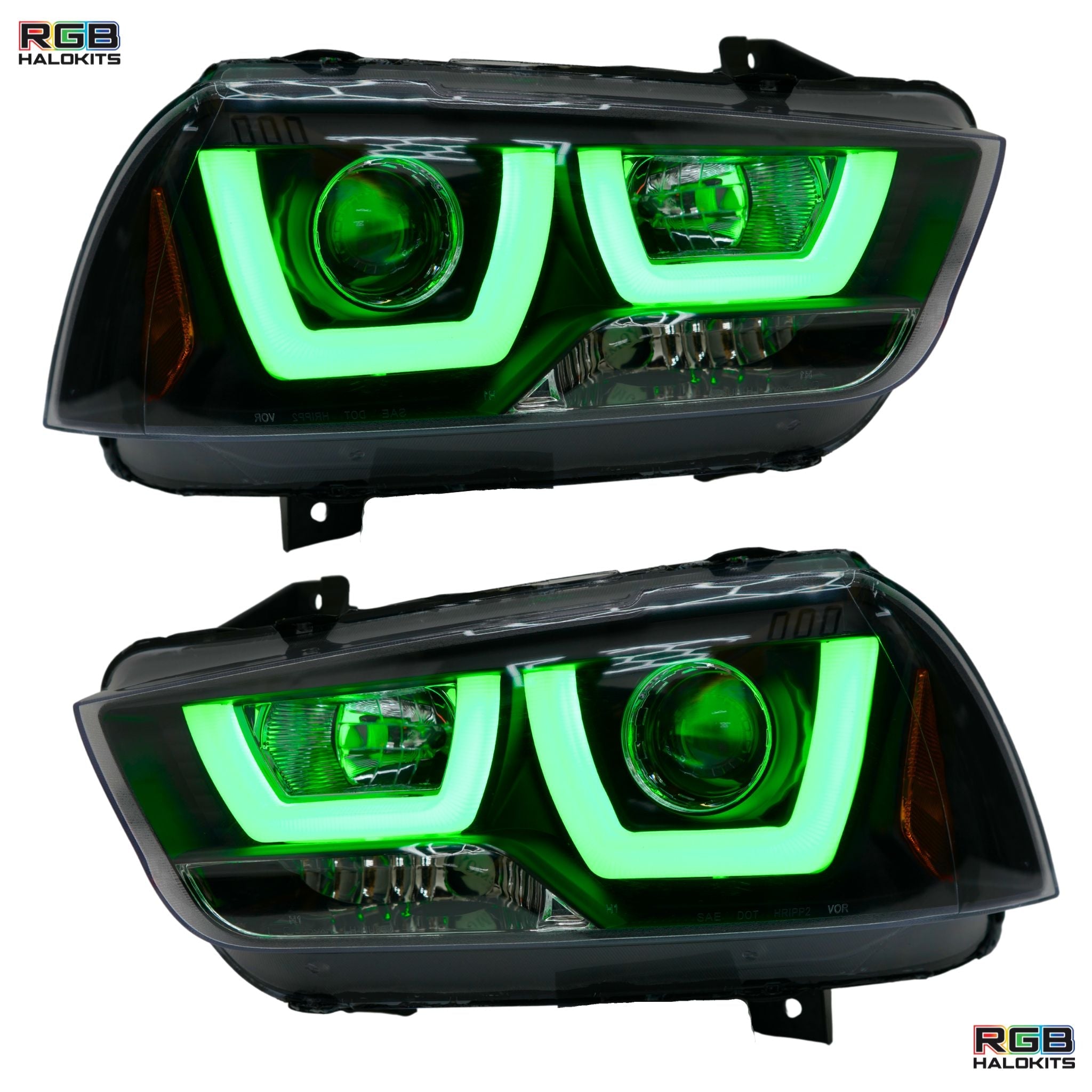 Dodge Charger Flow Series DRL Boards (for 2011-2014 Spec-D Headlights) – Custom Multicolor LED Lighting by RGB Halo Kits