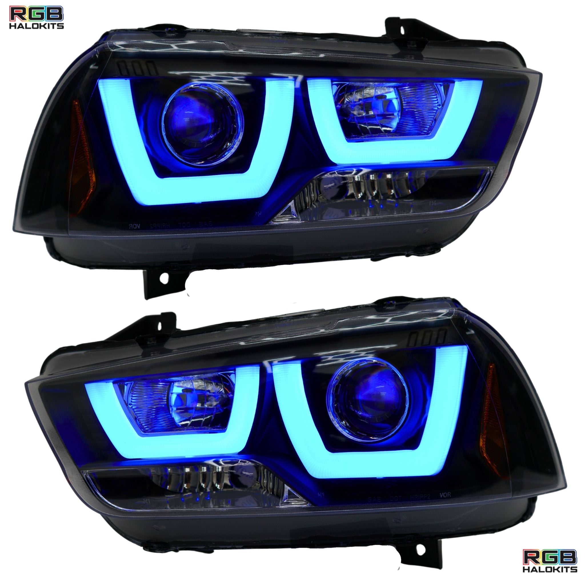 Dodge Charger Flow Series DRL Boards (for 2011-2014 Spec-D Headlights) – Custom Multicolor LED Lighting by RGB Halo Kits