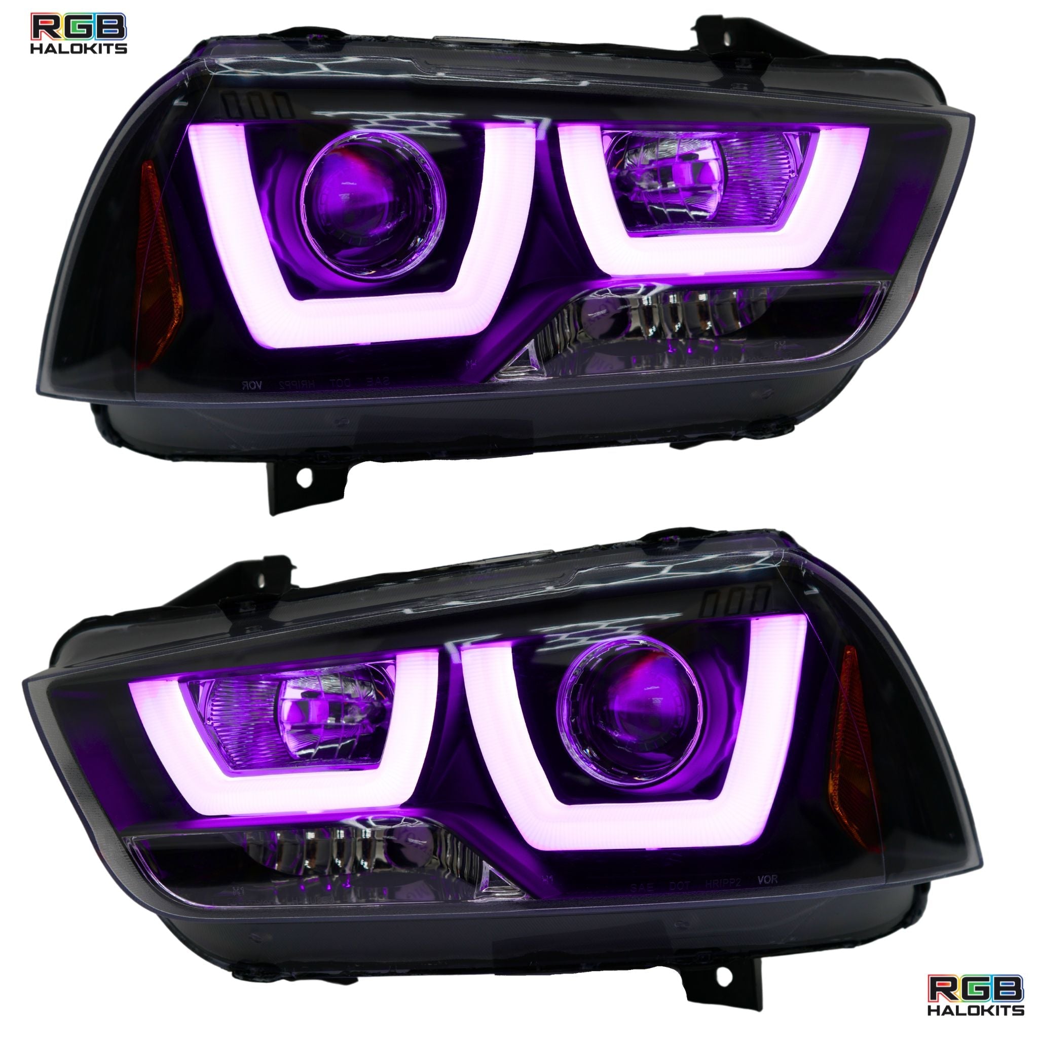 Dodge Charger Flow Series DRL Boards (for 2011-2014 Spec-D Headlights) – Custom Multicolor LED Lighting by RGB Halo Kits
