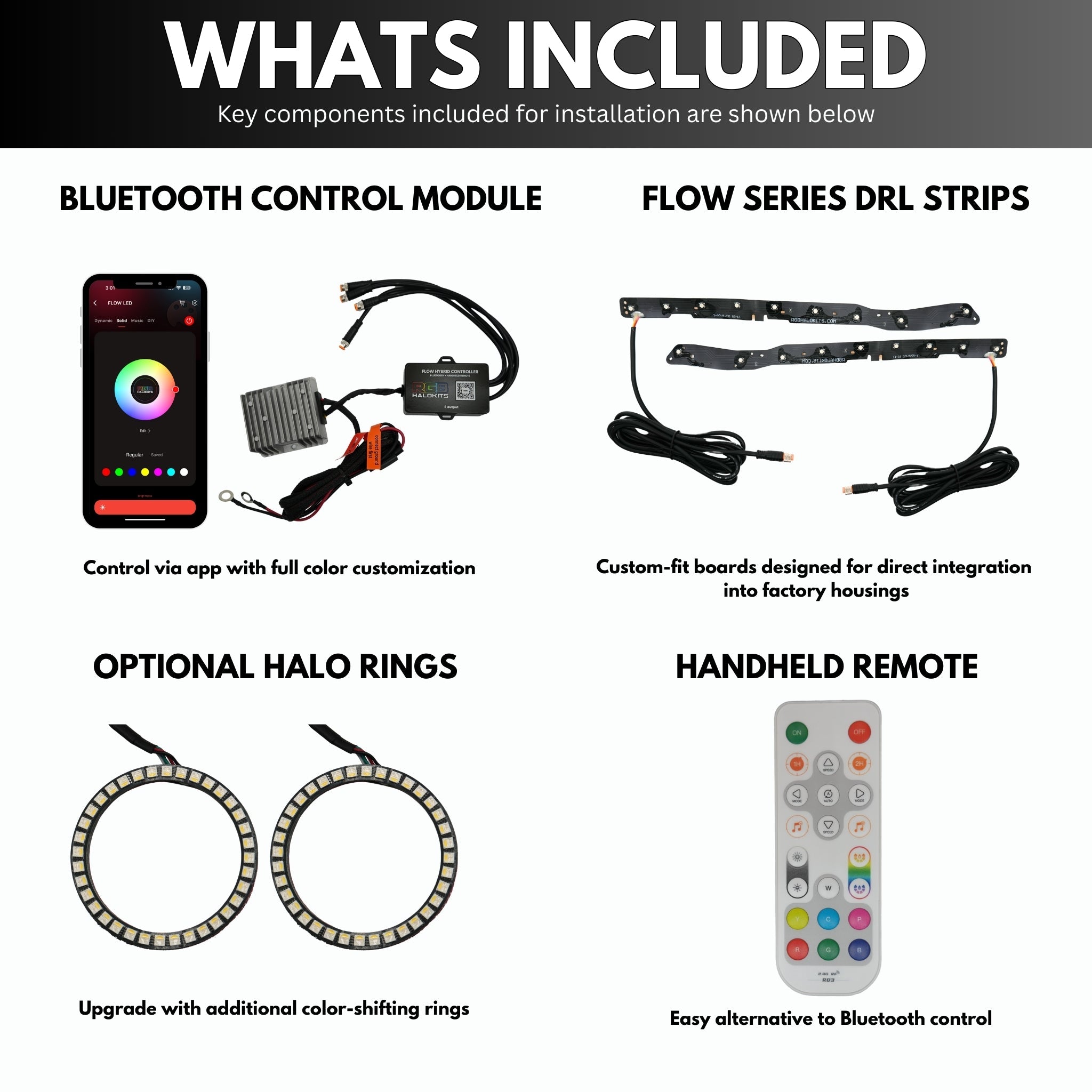 Dodge Durango Multicolor DRL Boards (2014-2020) – Custom Multicolor LED Lighting by RGB Halo Kits