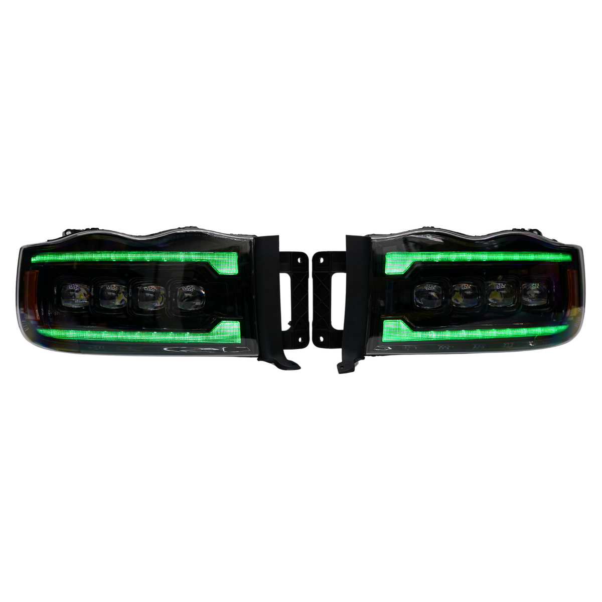 Dodge Ram HD: Multicolor Flow Series NOVA Headlights (2002-2005) – Custom Multicolor LED Lighting by RGB Halo Kits
