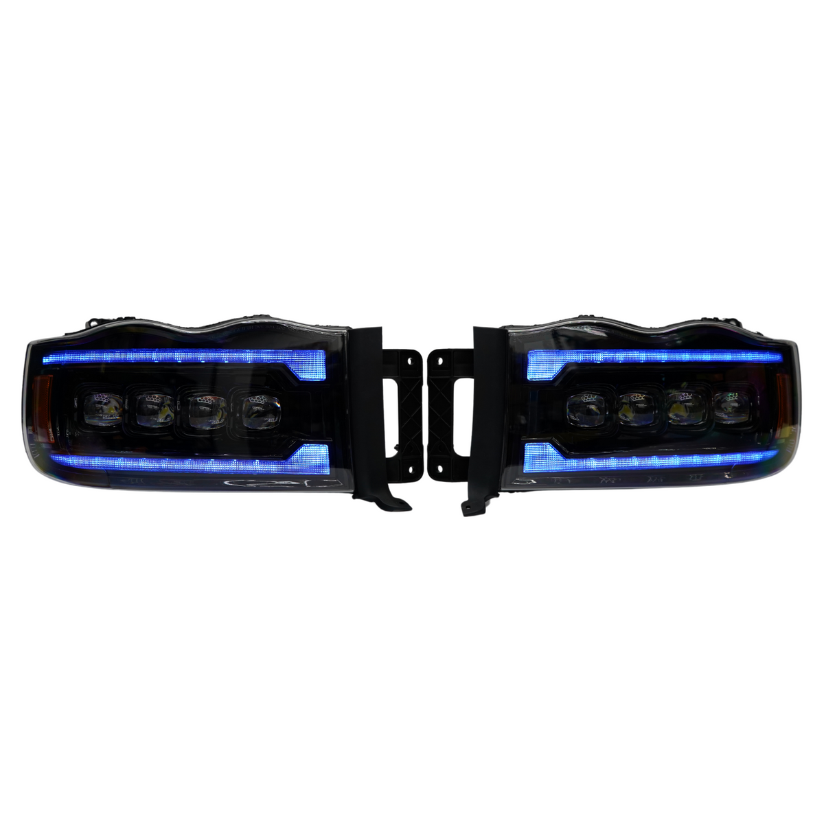 Dodge Ram HD: Multicolor Flow Series NOVA Headlights (2002-2005) – Custom Multicolor LED Lighting by RGB Halo Kits