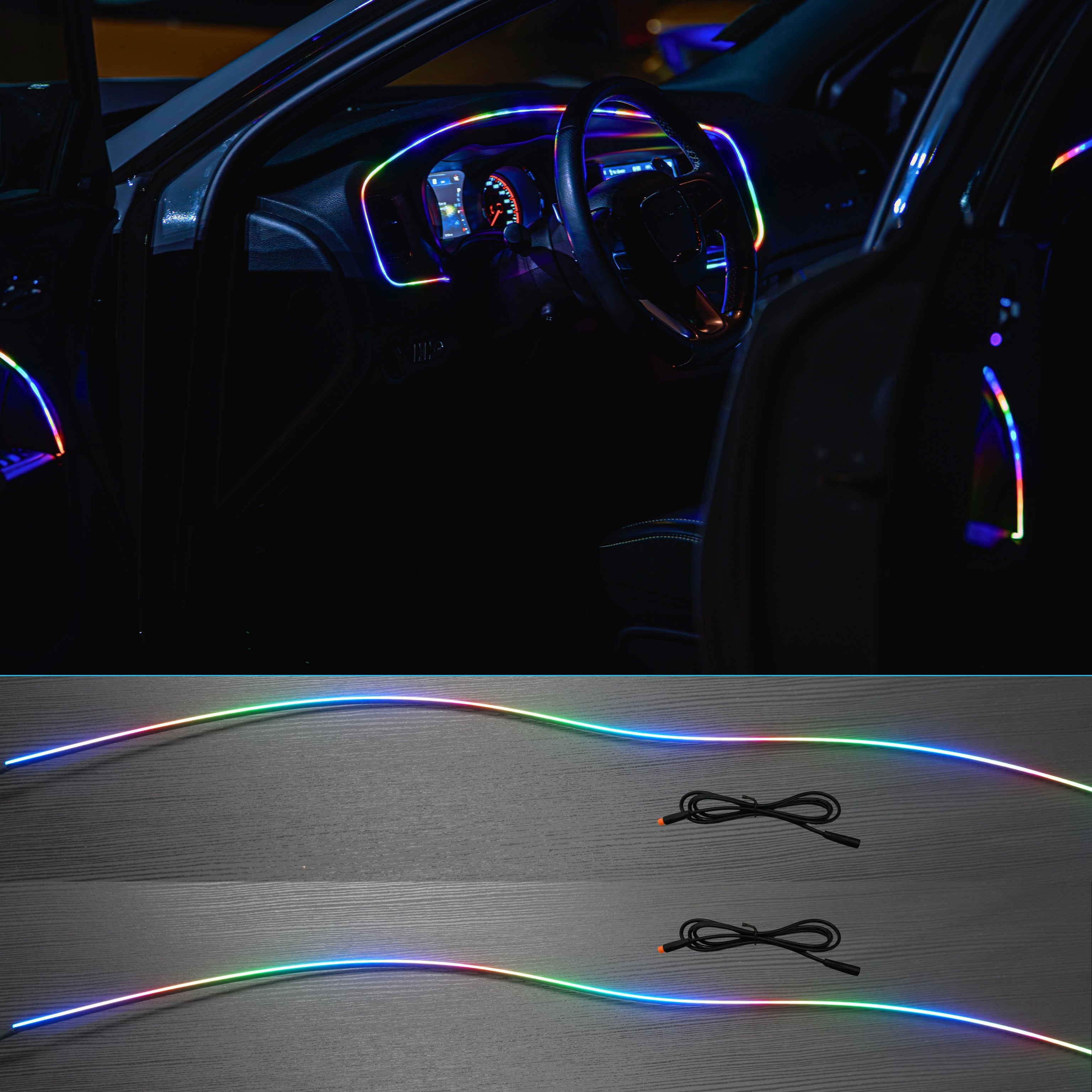 Flow Series Interior Trim Fiber optic Light Kit | 2–8pc Custom Setup – Custom Multicolor LED Lighting by RGB Halo Kits