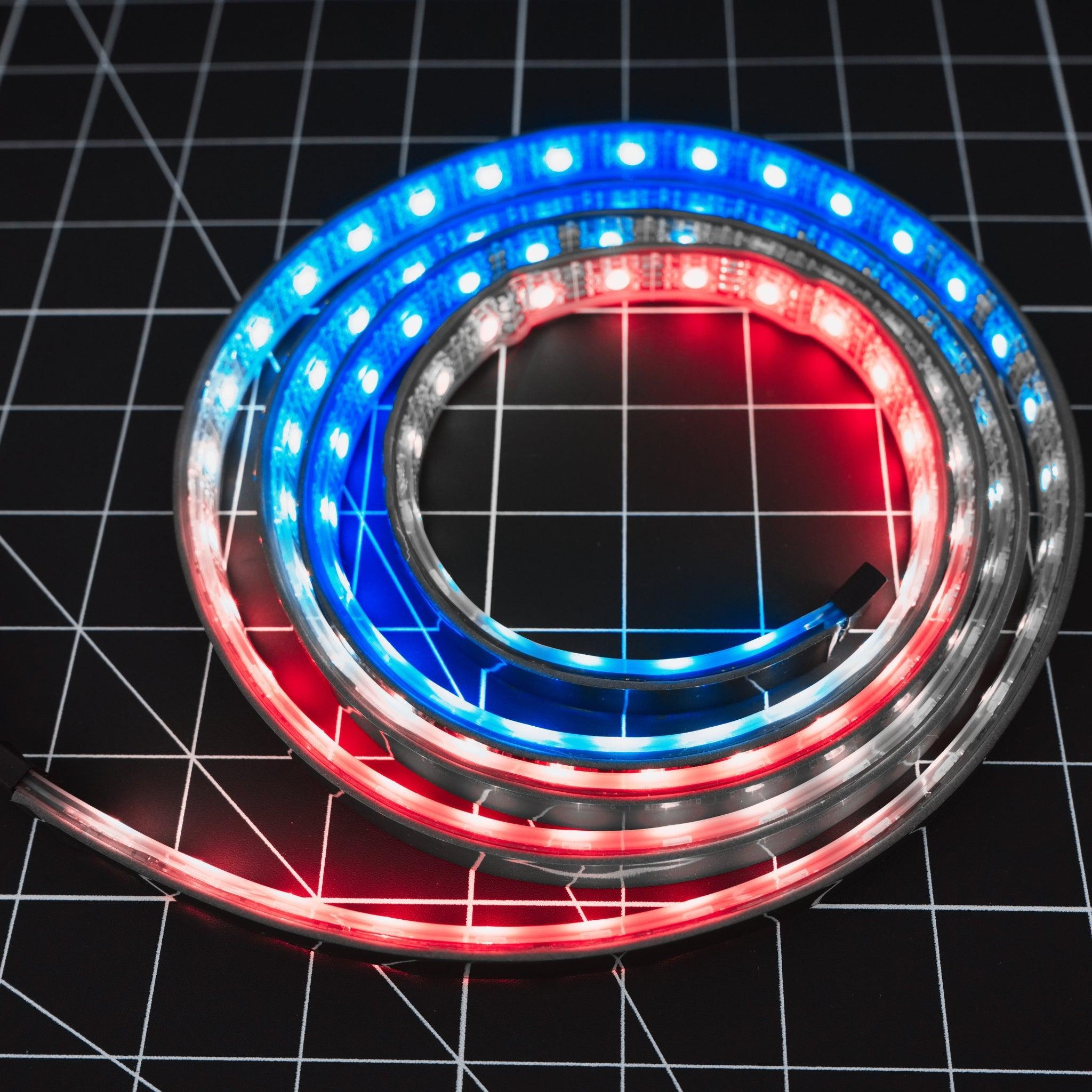 Flow Series Waterproof LED Strip – IP68 Flexible (12"–72") – Custom Multicolor LED Lighting by RGB Halo Kits