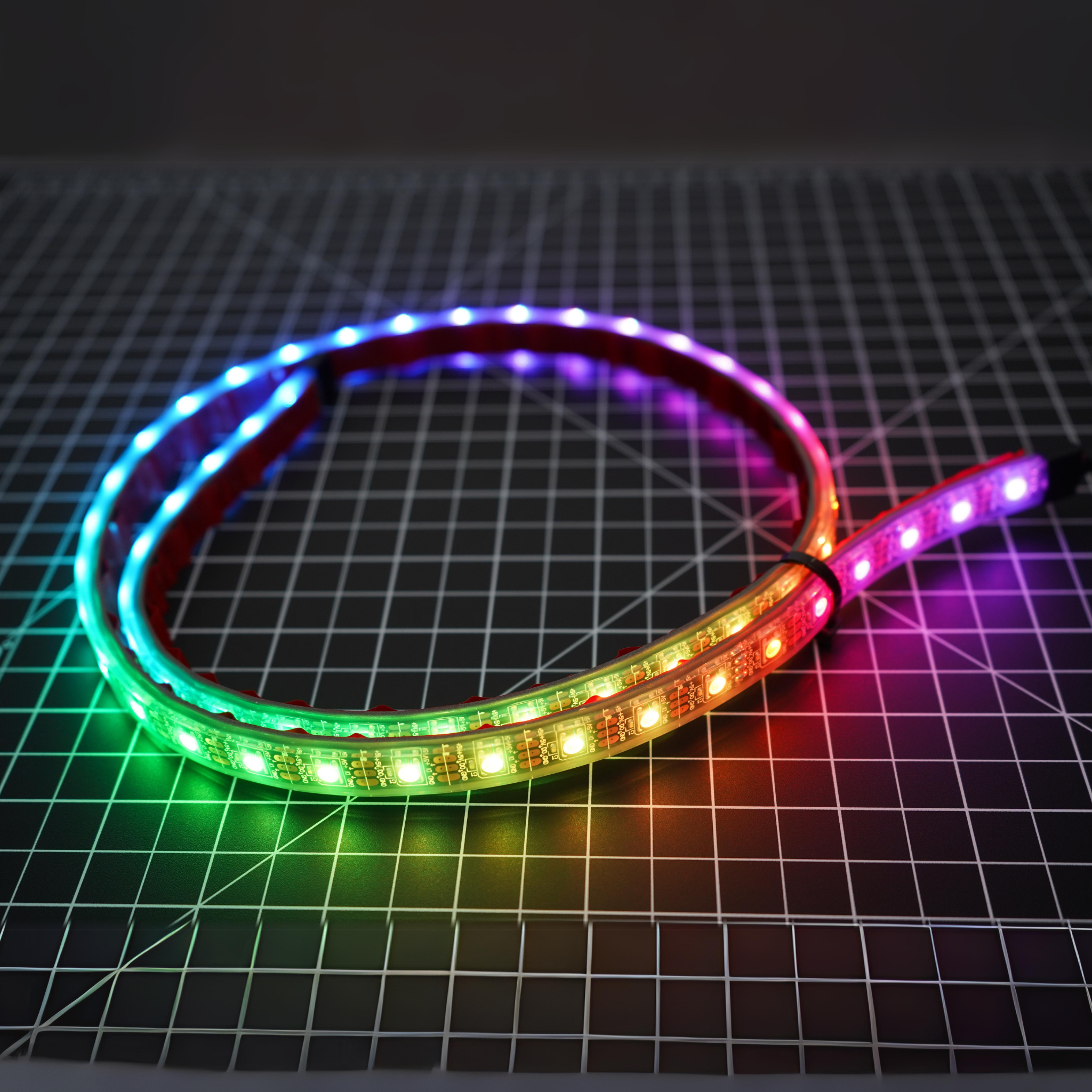 Flow Series Waterproof LED Strip – IP68 Flexible (12"–72") – Custom Multicolor LED Lighting by RGB Halo Kits