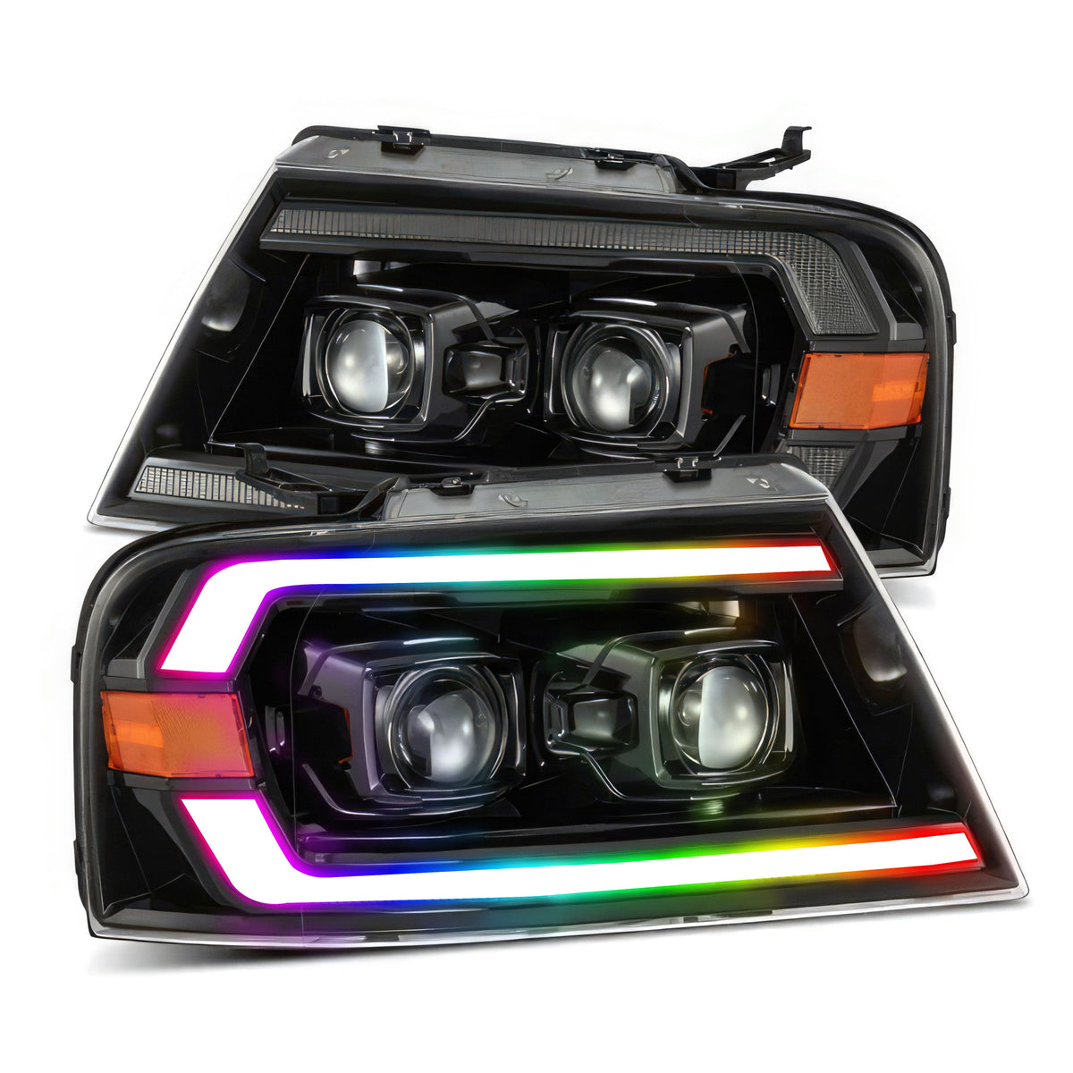 Ford F150 (2004-2008) / Lincoln Mark LT (2006-2008): Multicolor Flow Series Headlights | Alpharex – Custom Multicolor LED Lighting by RGB Halo Kits
