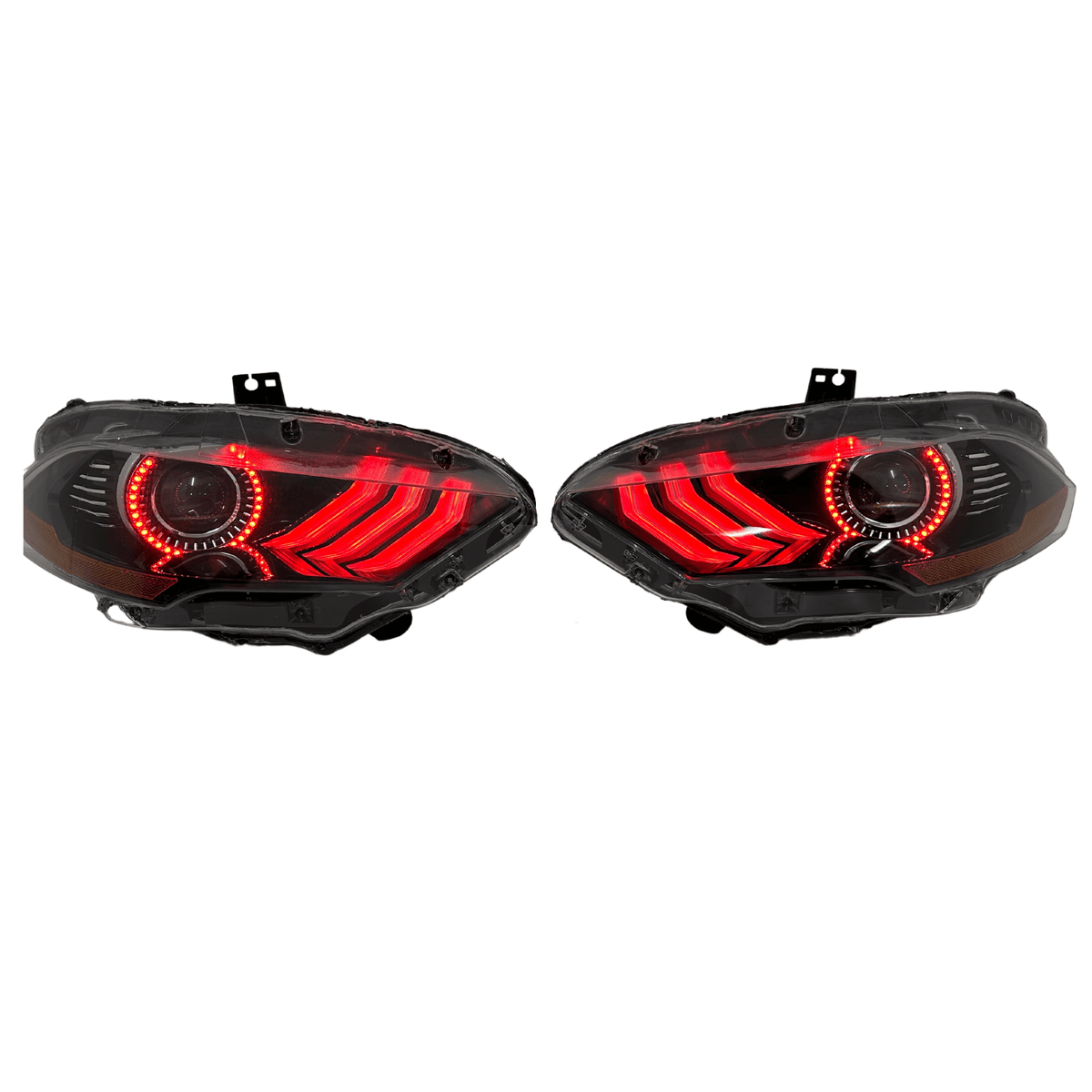 (2018-2023) Ford Mustang: Multicolor Flow Headlights w/ Halos – Custom Multicolor LED Lighting by RGB Halo Kits