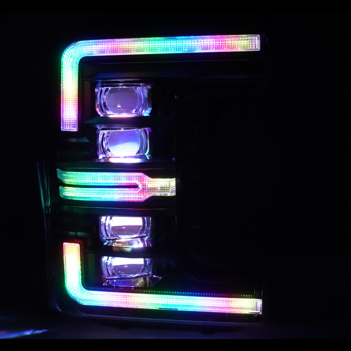Ford Super Duty: Multicolor Flow Series Headlights Gen 2 (2017-2019) | XB Morimoto – Custom Multicolor LED Lighting by RGB Halo Kits