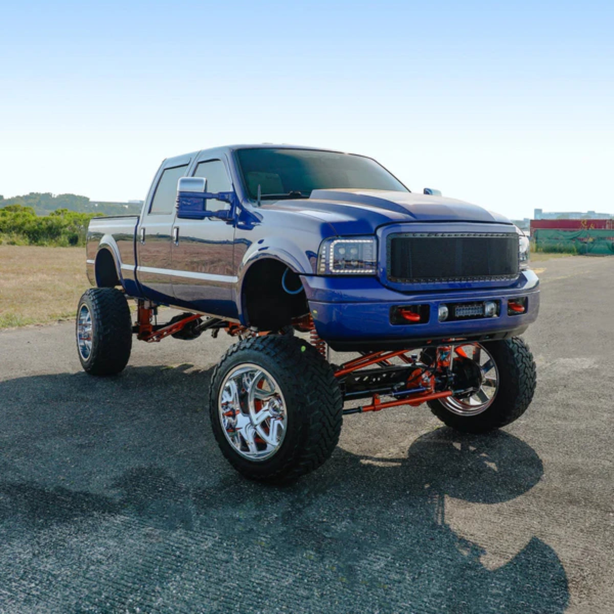 Ford Super Duty/Excursion: Multicolor Flow Series Alphablack Headlights (2005-2007) | Alpharex – Custom Multicolor LED Lighting by RGB Halo Kits